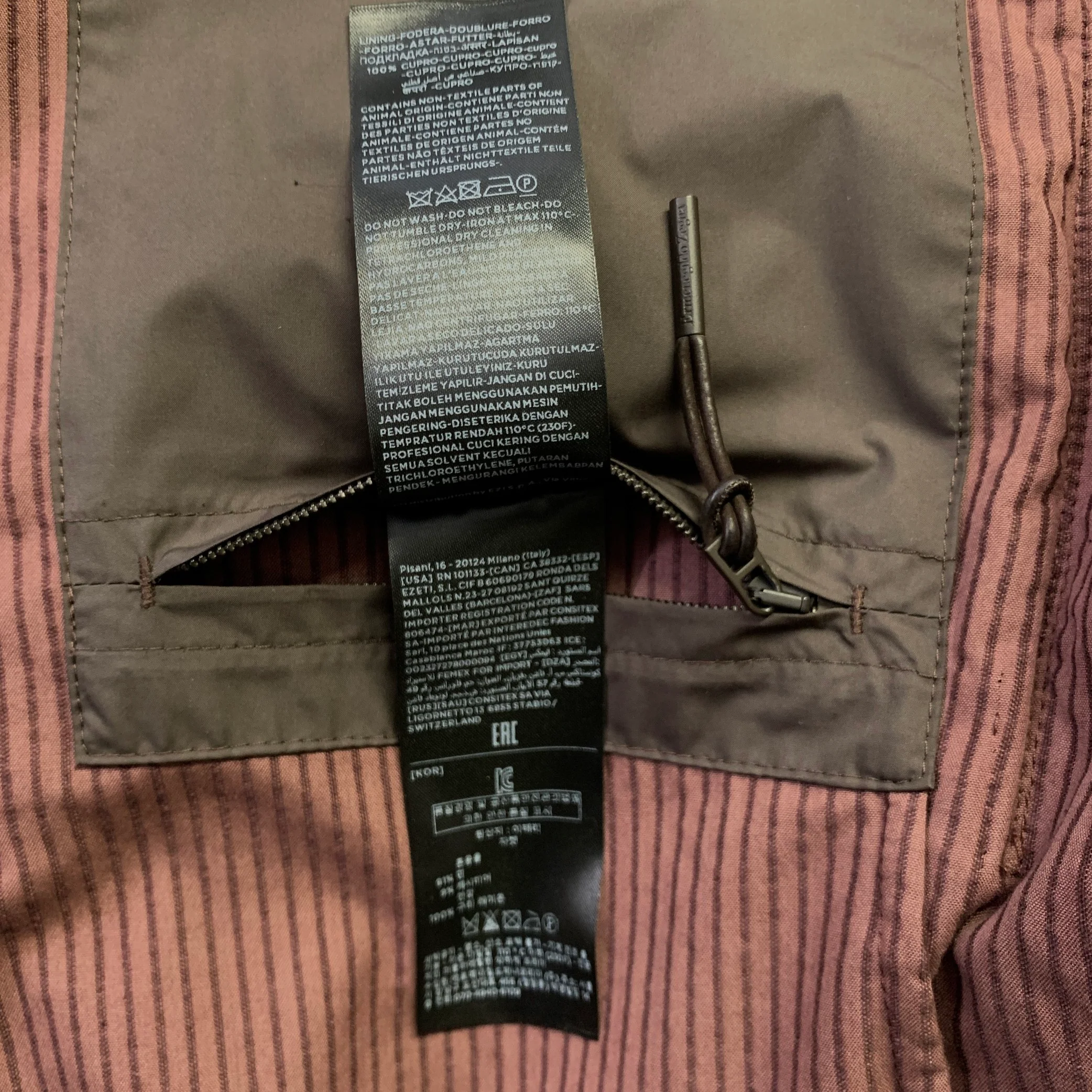 ERMENEGILDO ZEGNA Size L Burgundy Corduroy Cotton cashmere Chore Jacket - Image 7