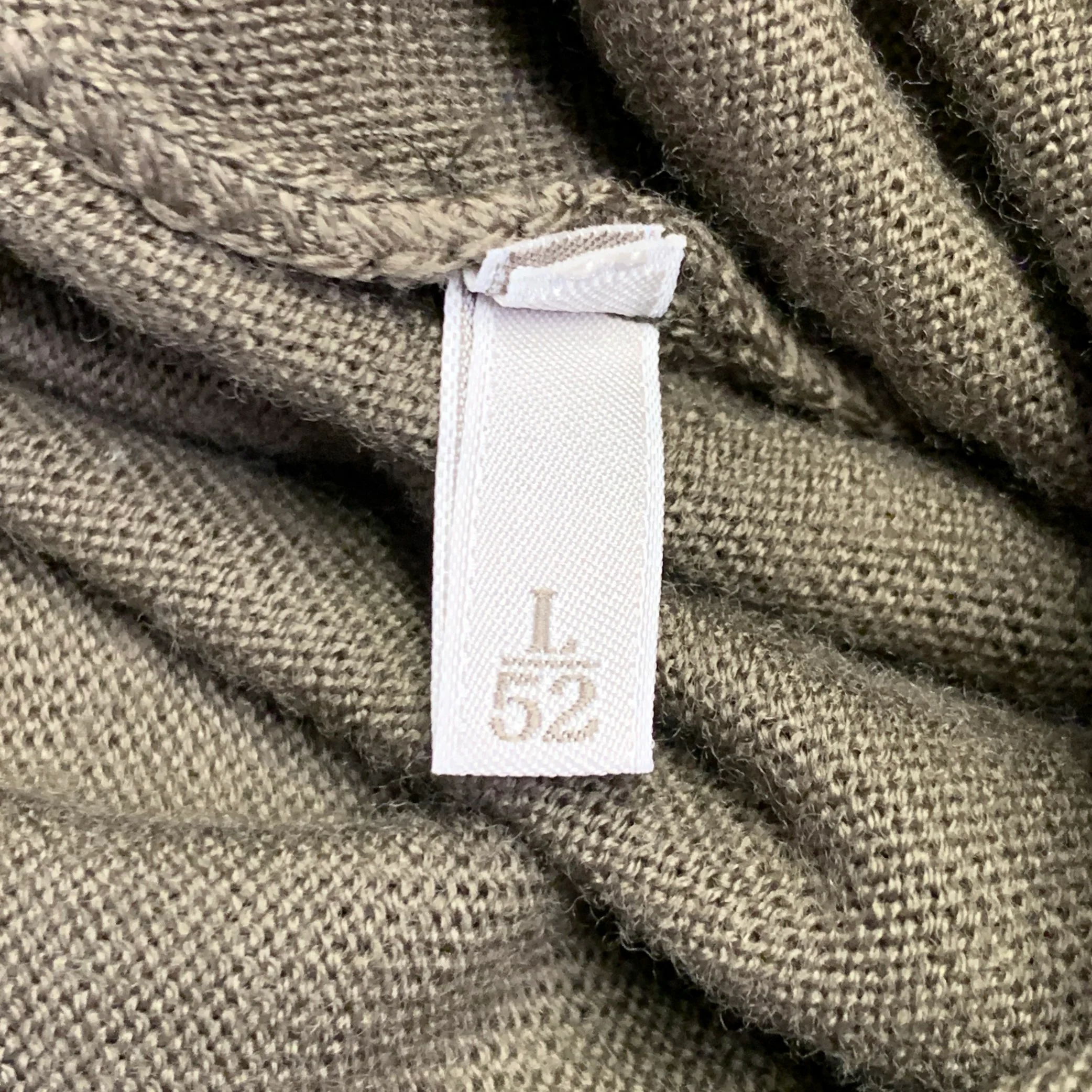 ERMENEGILDO ZEGNA Size L Khaki Wool Long Sleeve Polo Pullover - Image 7
