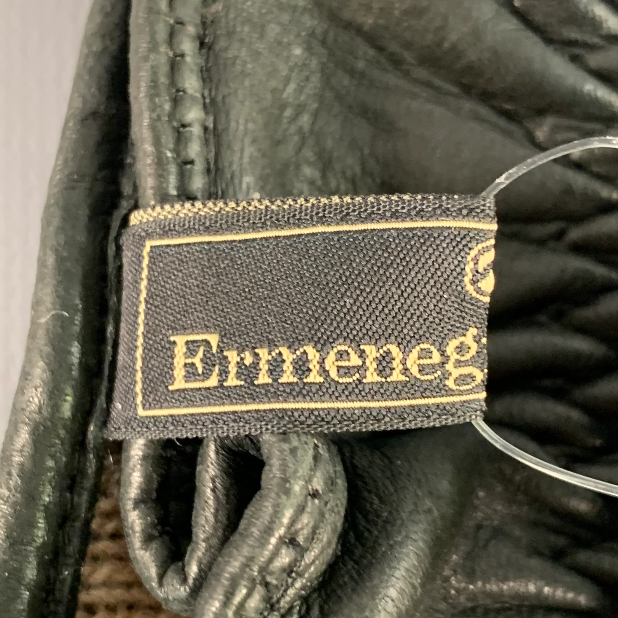 ERMENEGILDO ZEGNA Size M Black Leather Gloves - Image 4