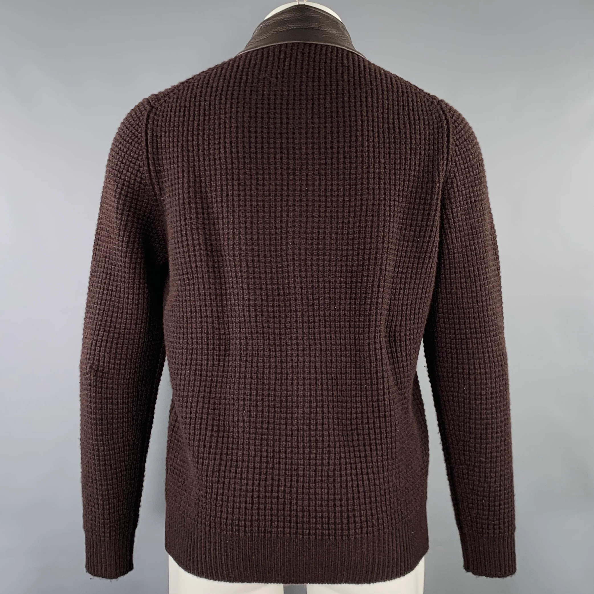 ERMENEGILDO ZEGNA Size M Brown Knit Cashmere 1/4 Zip Sweater - Image 4