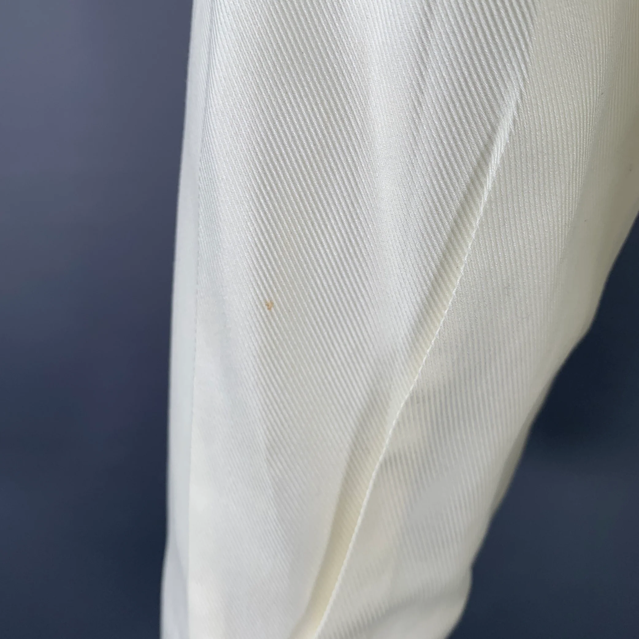 ERMENEGILDO ZEGNA Size M Cream Cotton Button Down Long Sleeve Shirt - Image 4