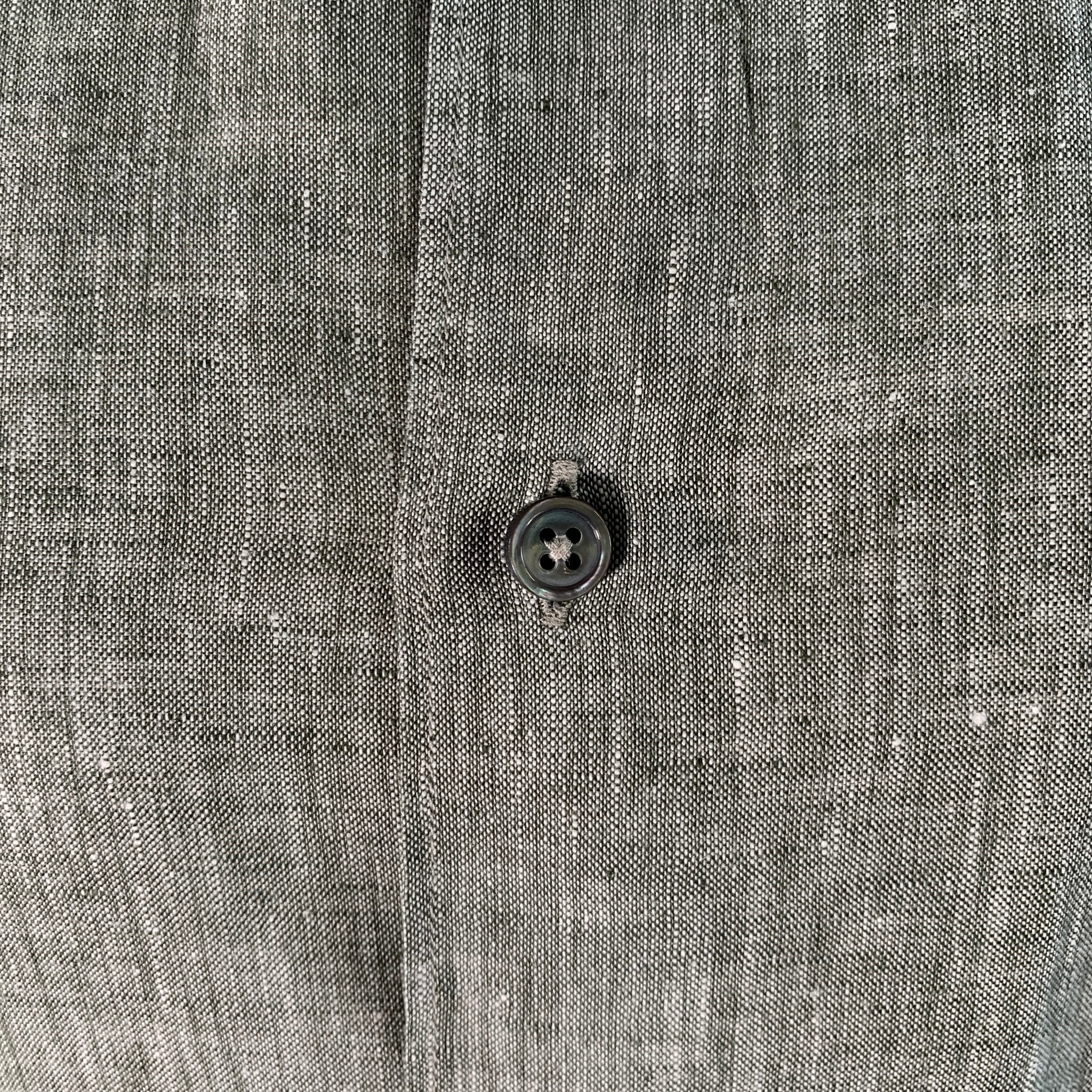 ERMENEGILDO ZEGNA Size M Green Grey HeatherLong Sleeve Shirt - Image 2