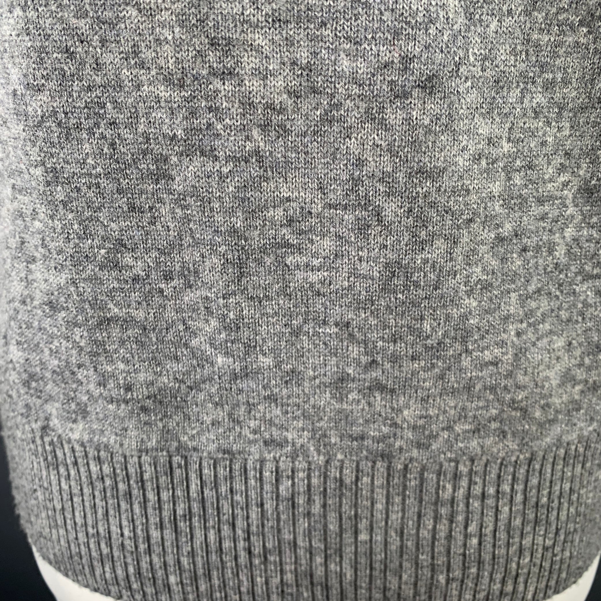 ERMENEGILDO ZEGNA Size M Grey Cashmere Zip Up Cardigan - Image 4