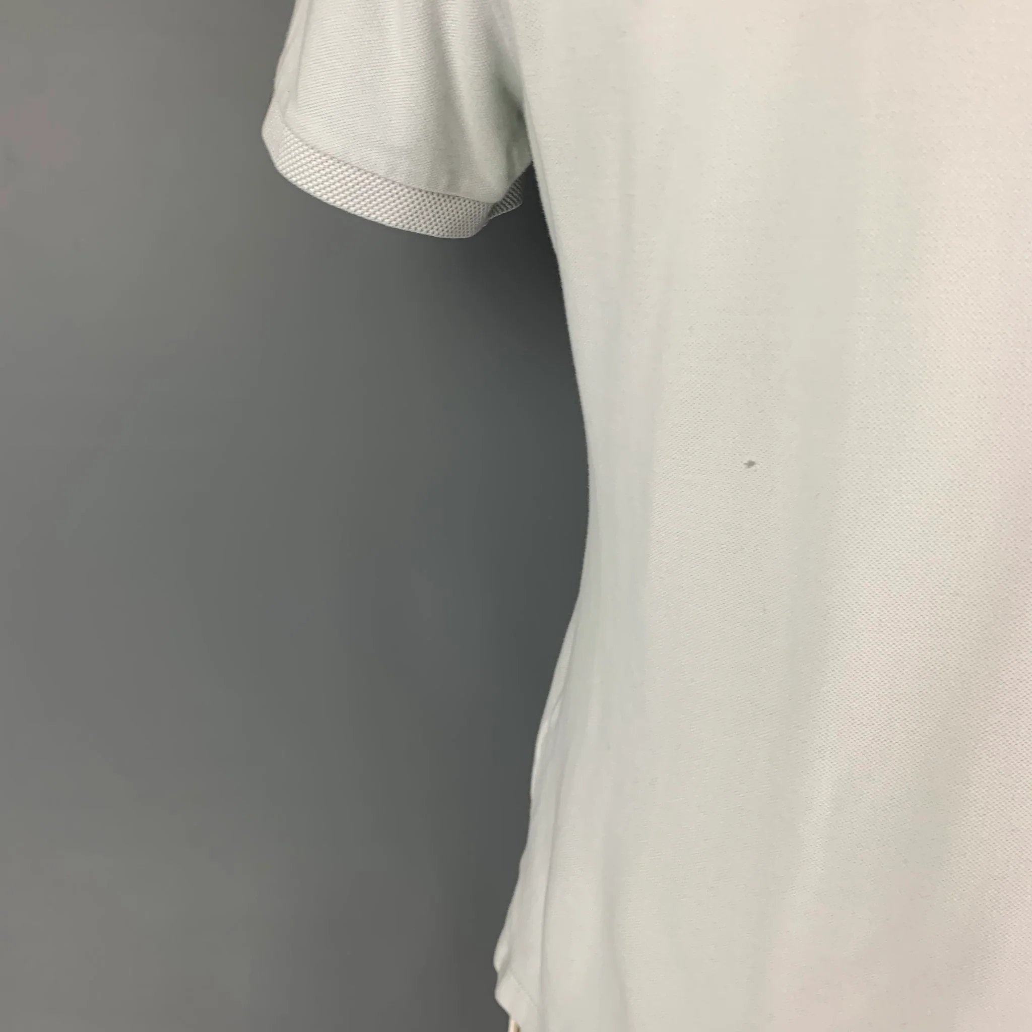 ERMENEGILDO ZEGNA Size M Light Blue Cotton Short Sleeve Polo - Image 4