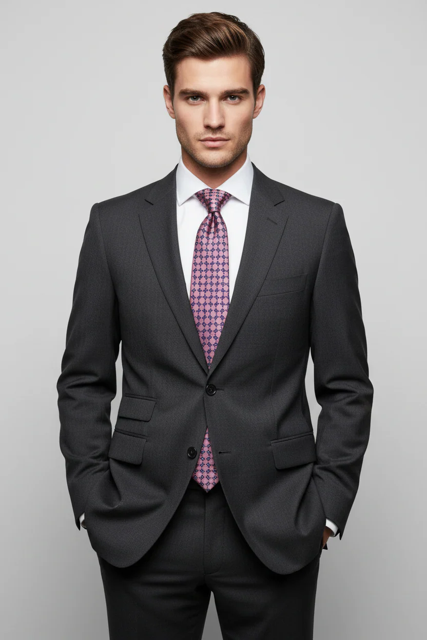 ERMENEGILDO ZEGNA Size One Size Lavender Purple Silk Tie - Image 2