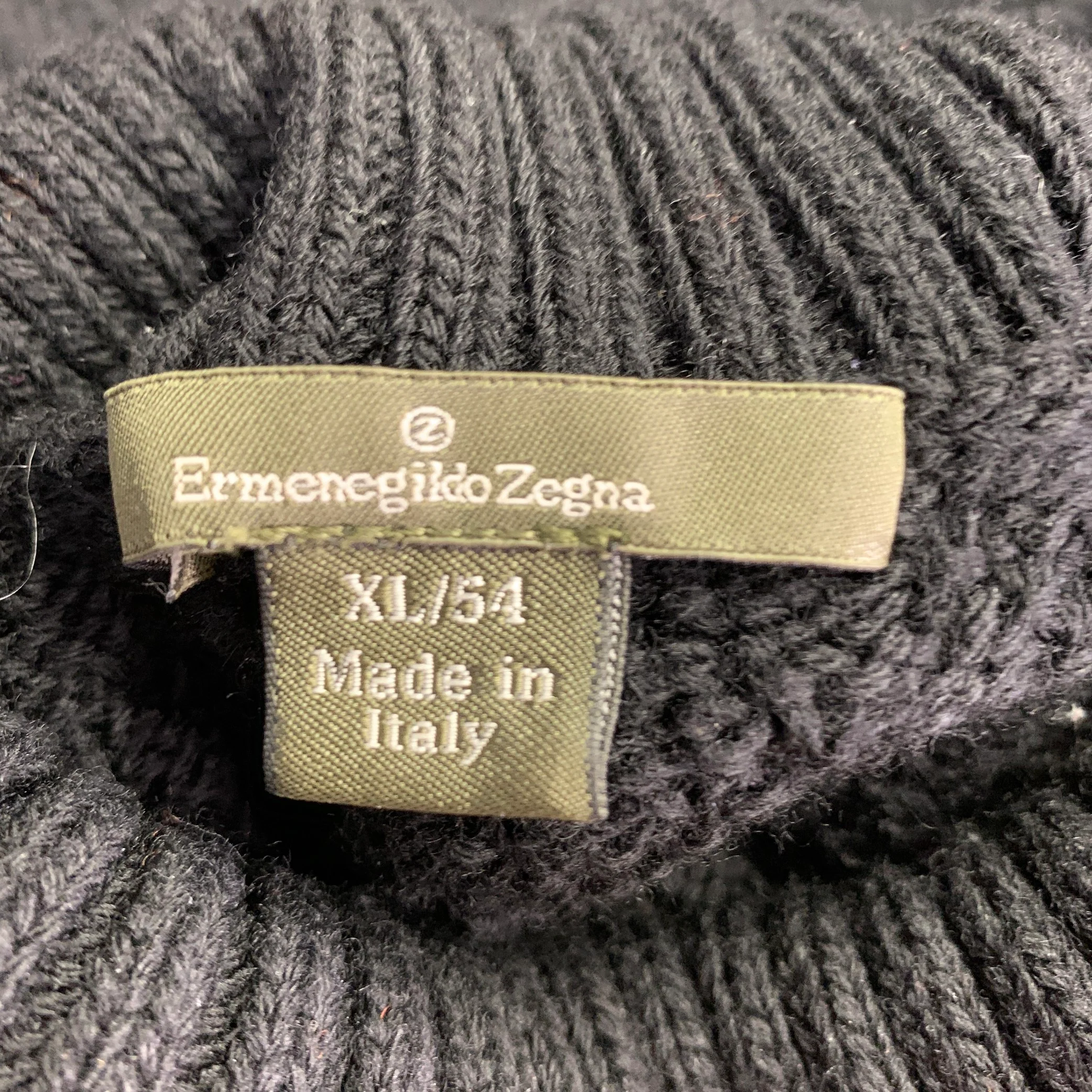 ERMENEGILDO ZEGNA Size XL Black Knit Wool Turtleneck Sweater - Image 6