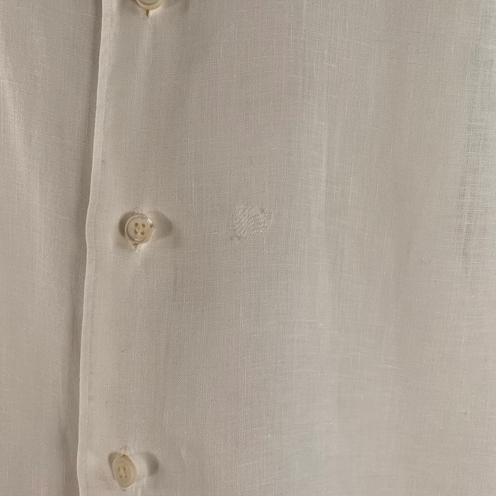 ERMENEGILDO ZEGNA Size XL White Linen Long Sleeve Shirt - Image 4