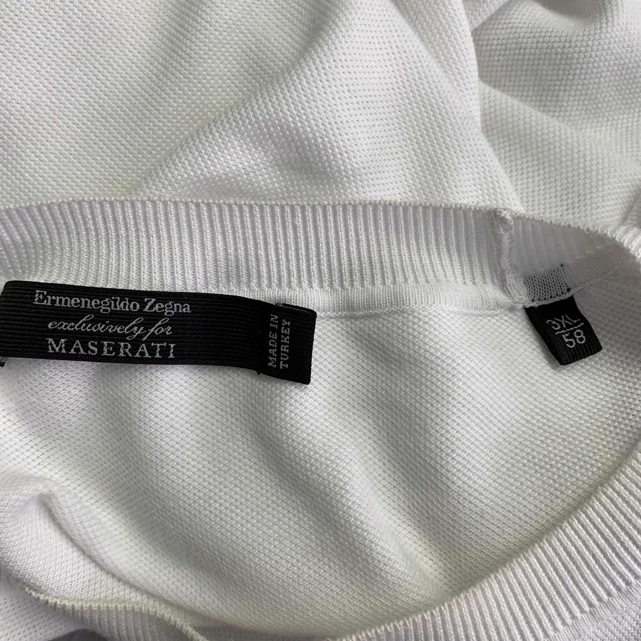 ERMENEGILDO ZEGNA Size XXXL White Brown Logo Cotton Pique Crew Neck T-shirt - Image 8