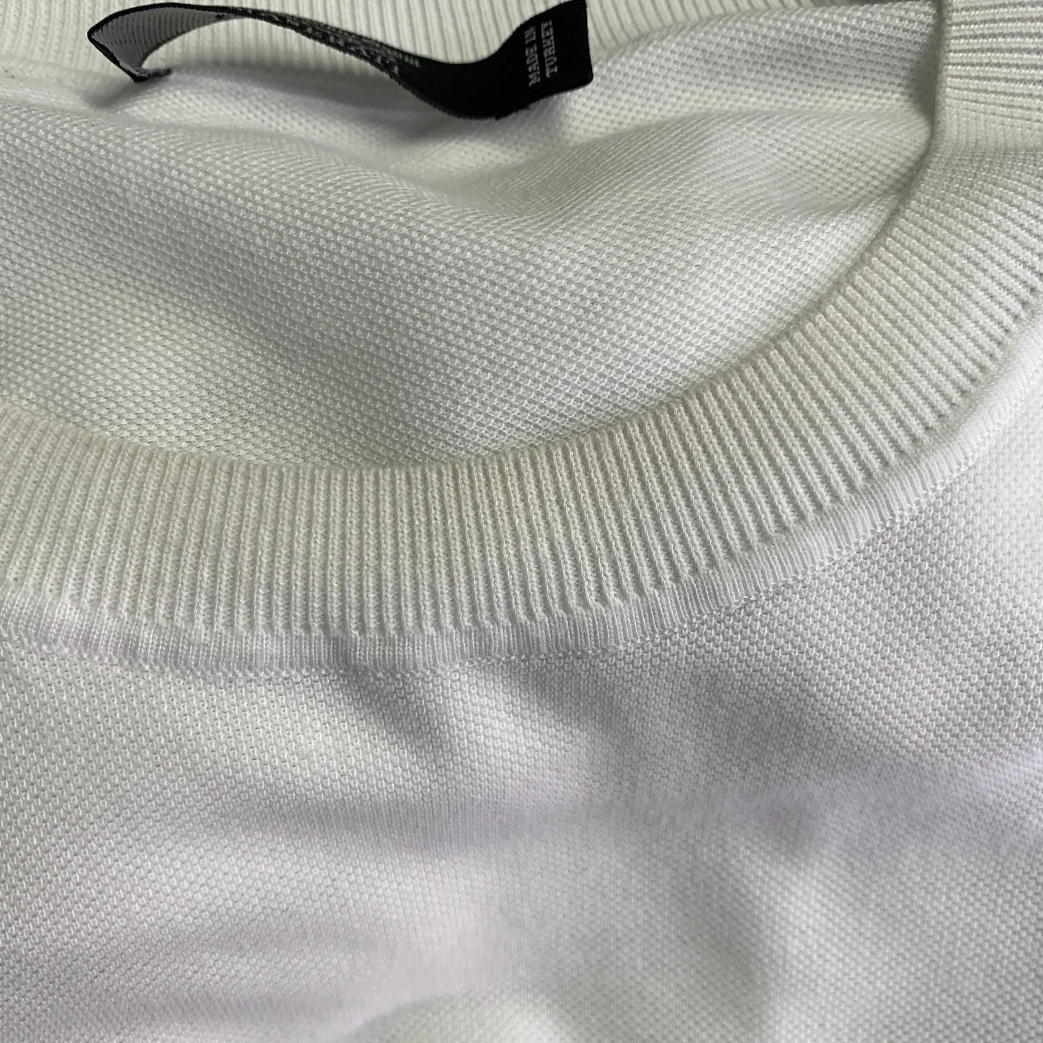 ERMENEGILDO ZEGNA Size XXXL White Brown Logo Cotton Pique Crew Neck T-shirt - Image 9