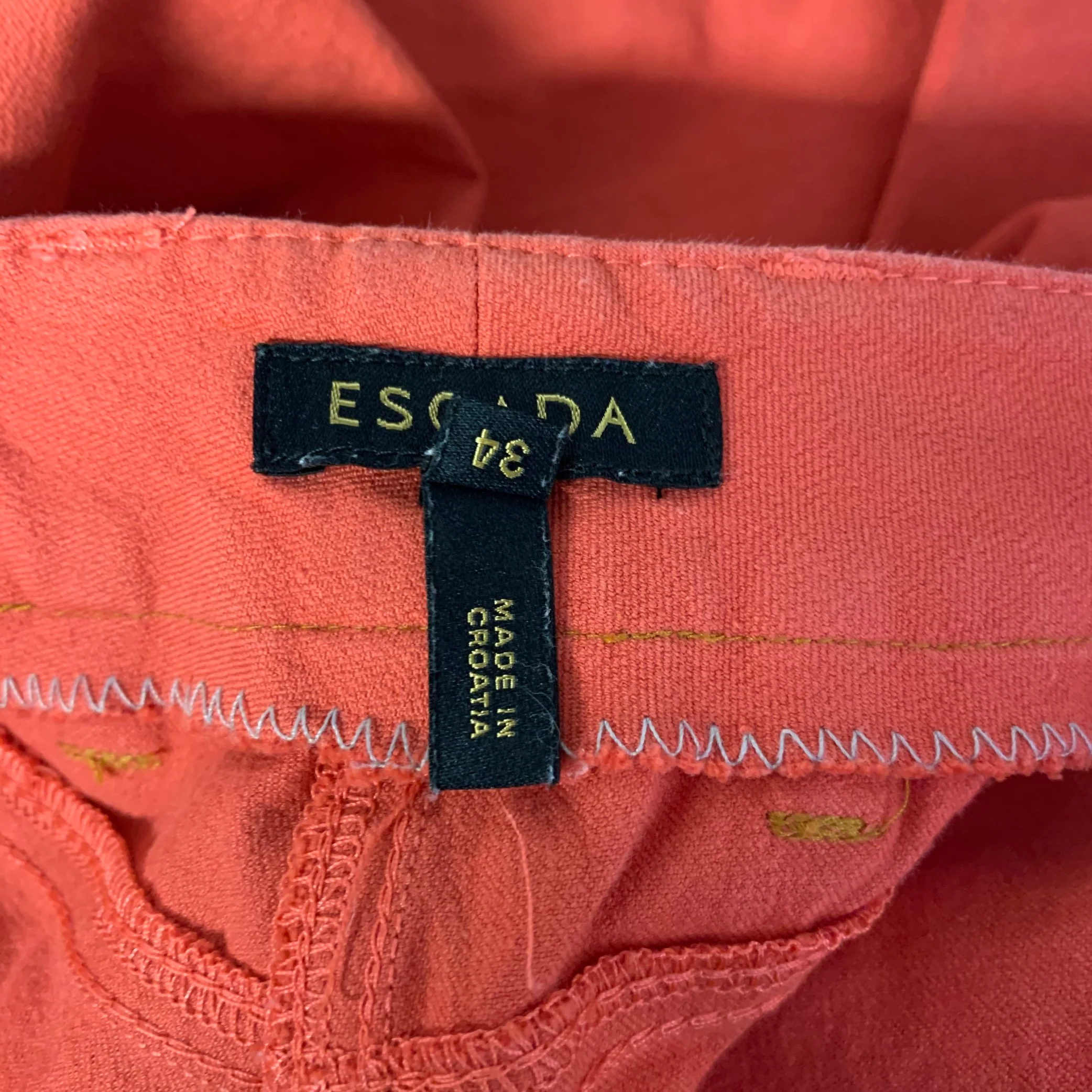 ESCADA Size 28 Coral Cotton Blend Casual Pants - Image 4