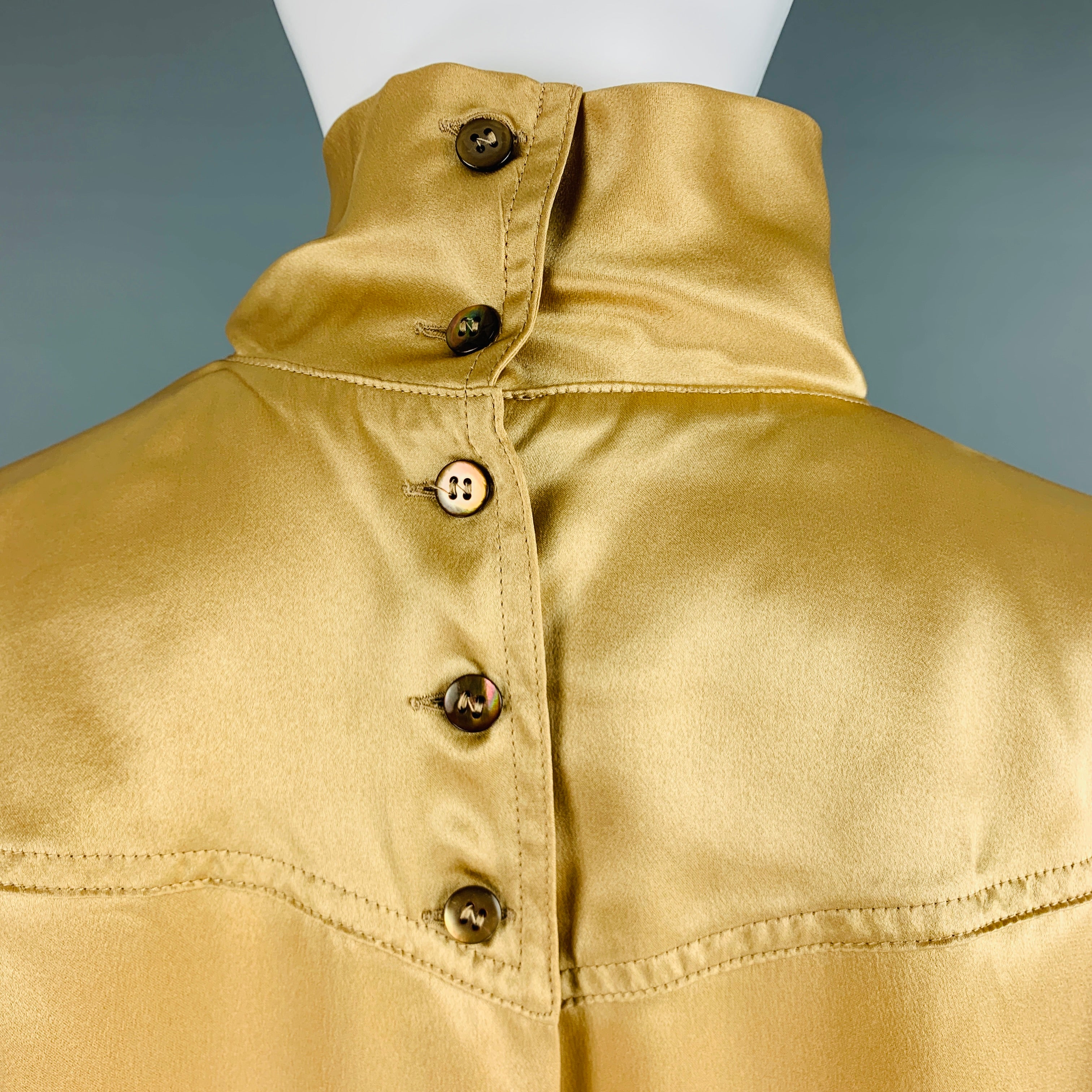 ESCADA Size 4 Beige Silk Dolman Sleeve Blouse - Image 5