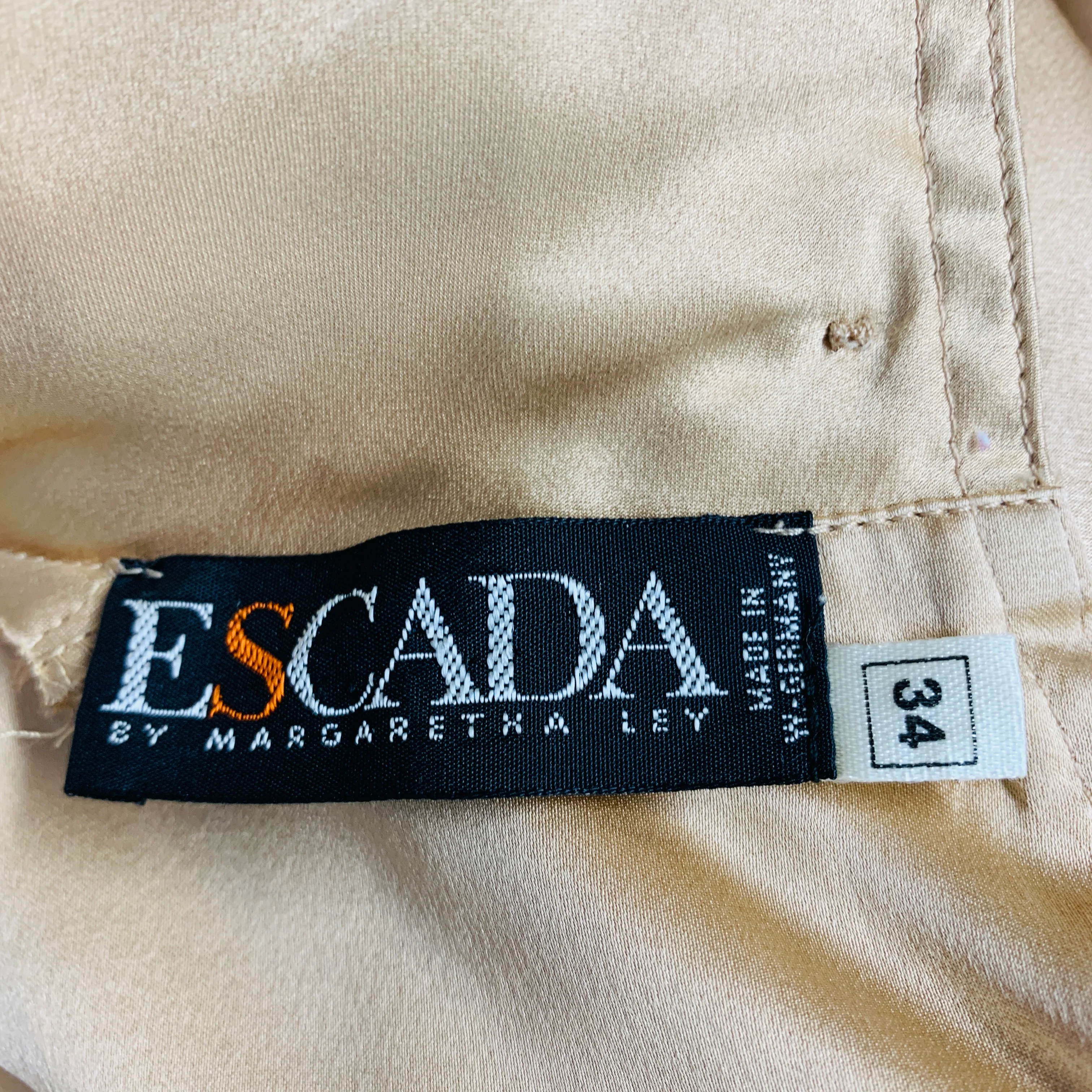 ESCADA Size 4 Beige Silk Dolman Sleeve Blouse - Image 8