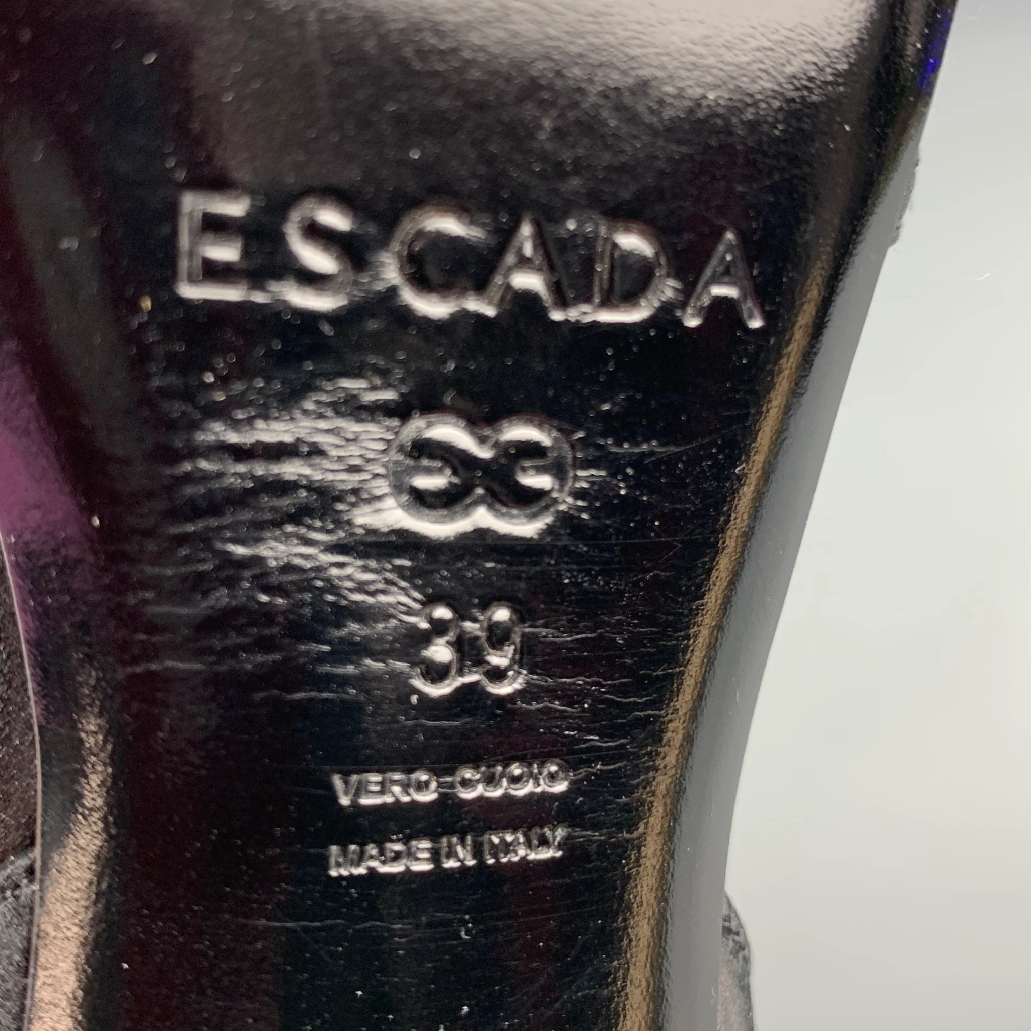 ESCADA Size 9 Black Silver Silk Rhinestones Ankle Strap Sandals - Image 7
