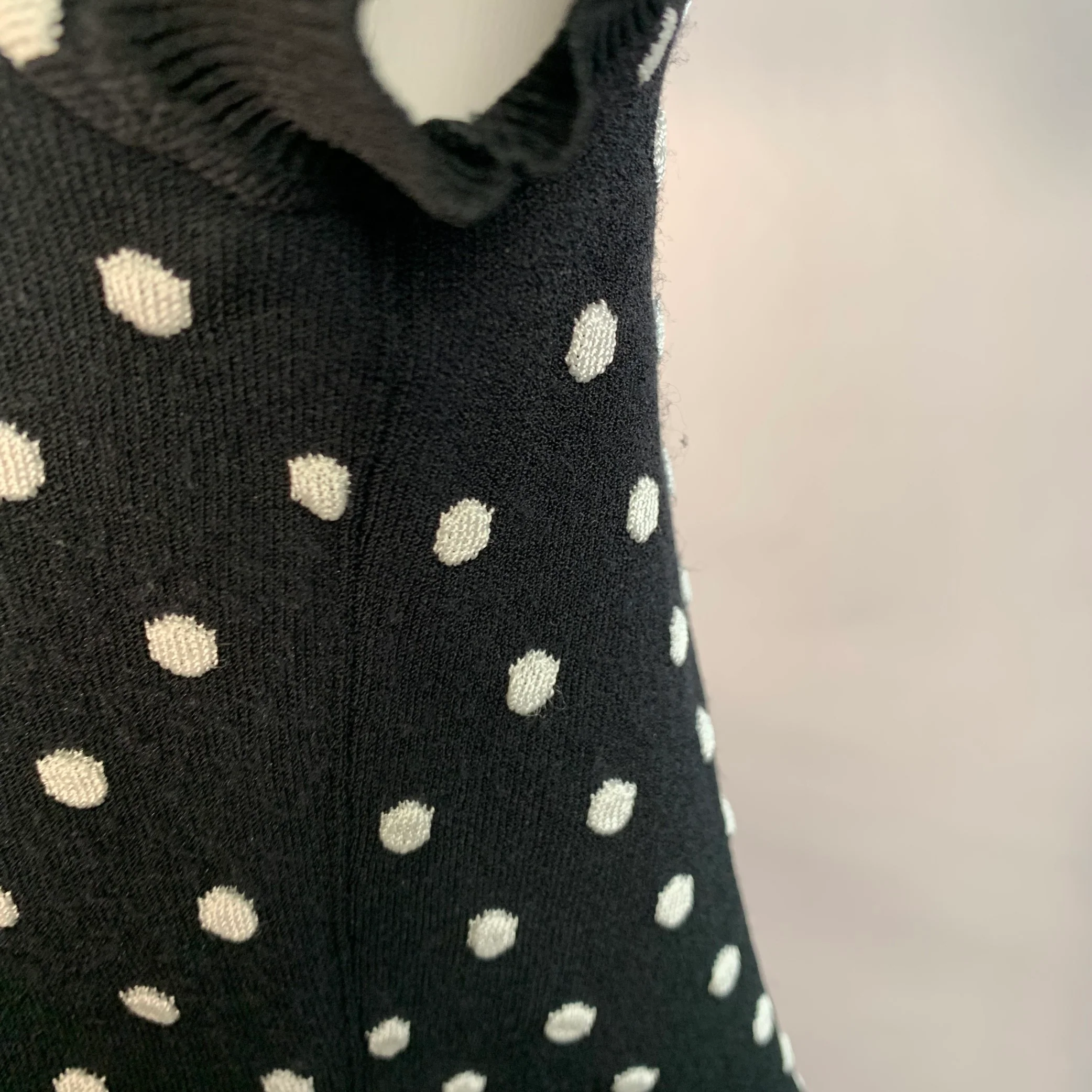 ESCADA Size M Black White Viscose Blend Polka Dot 2 Piece Cardigan Set - Image 11