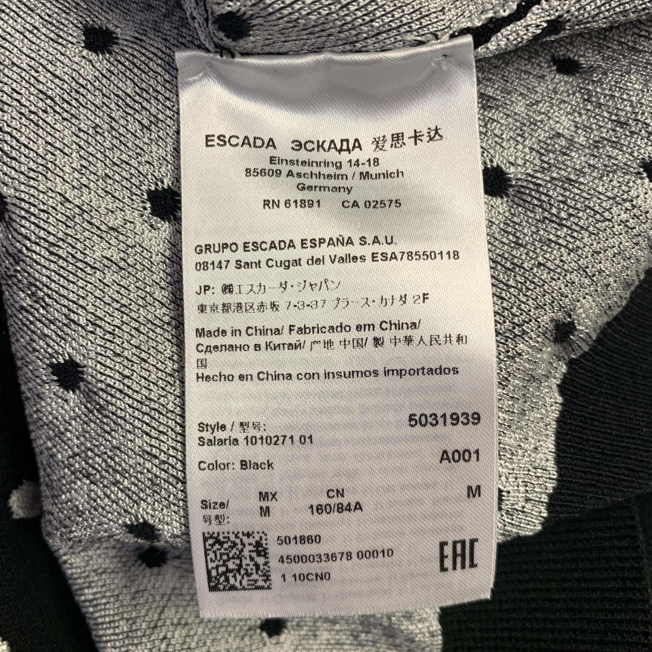 ESCADA Size M Black White Viscose Blend Polka Dot 2 Piece Cardigan Set - Image 19
