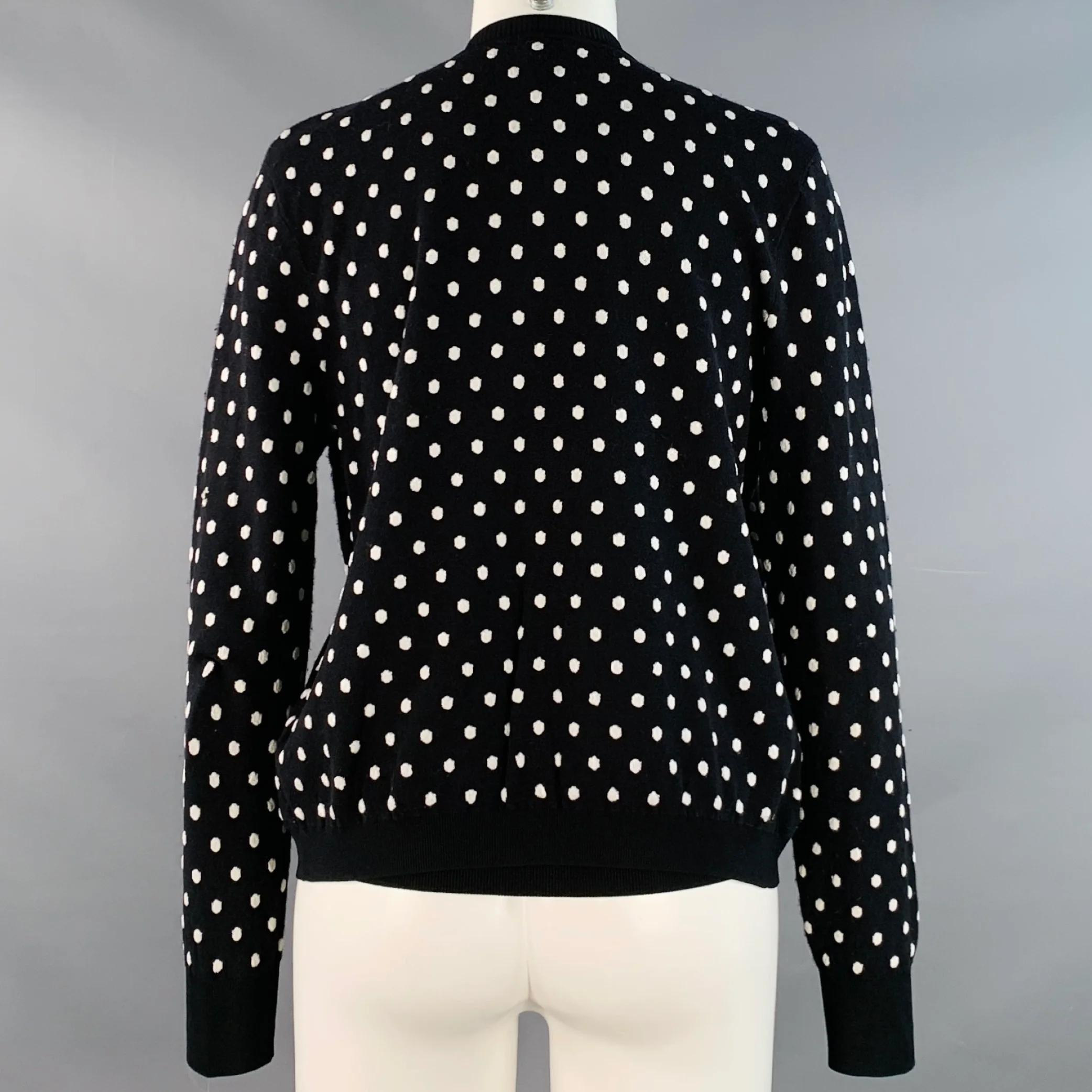 ESCADA Size M Black White Viscose Blend Polka Dot 2 Piece Cardigan Set - Image 3