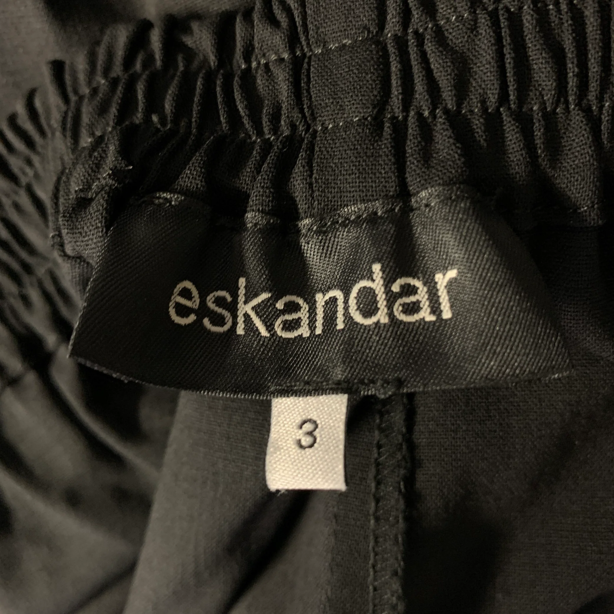 ESKANDAR Size XL Black Wool Elastane Pants - Image 4