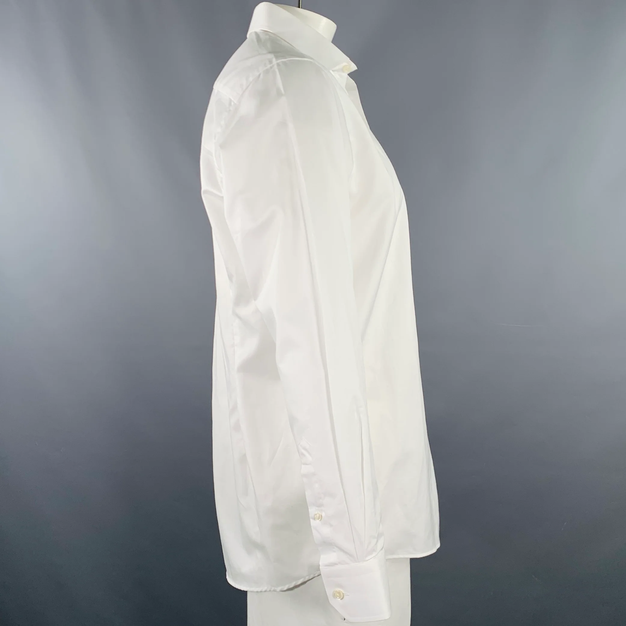 ETON Size L White Cotton Linen Long Sleeve Shirt - Image 2