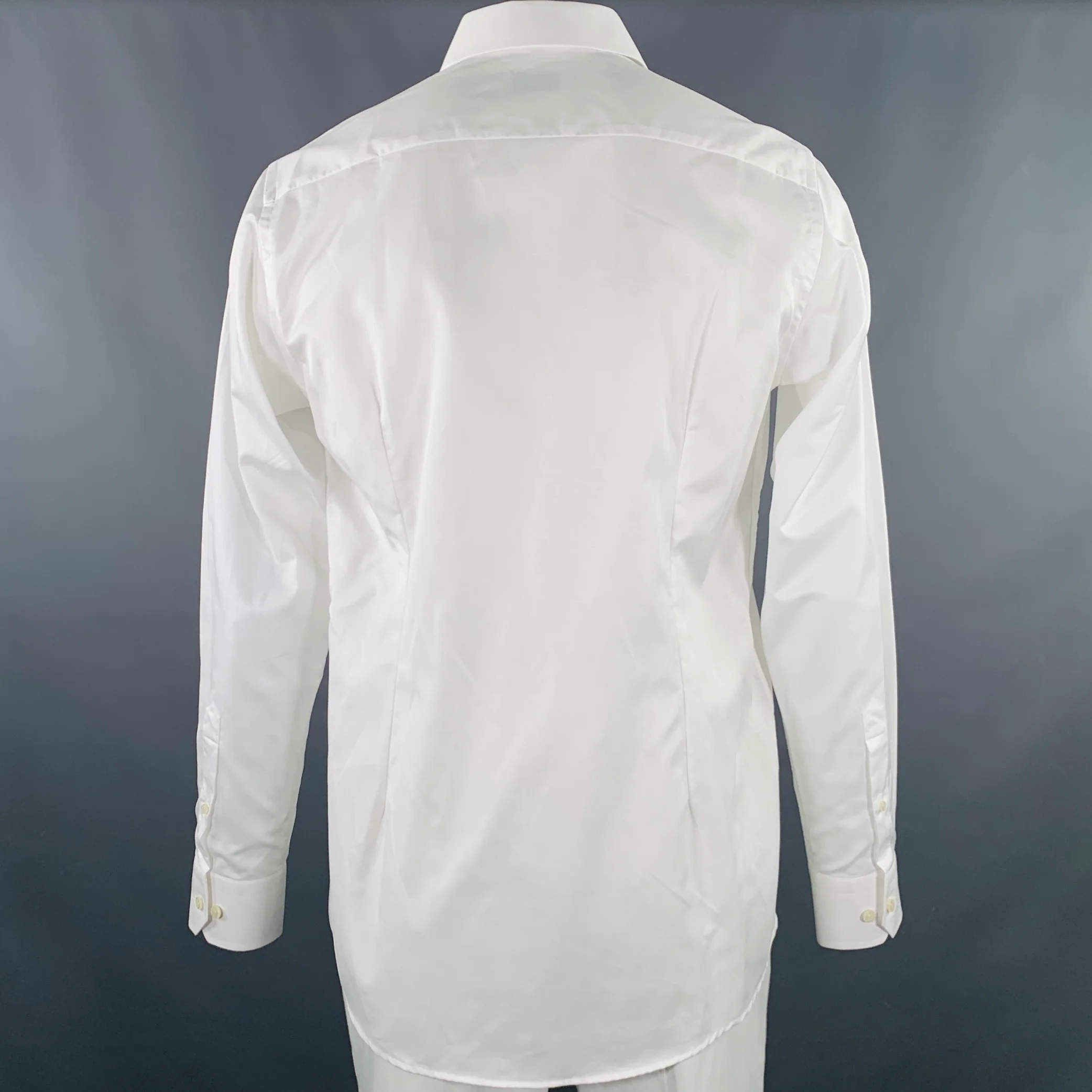 ETON Size L White Cotton Linen Long Sleeve Shirt - Image 3