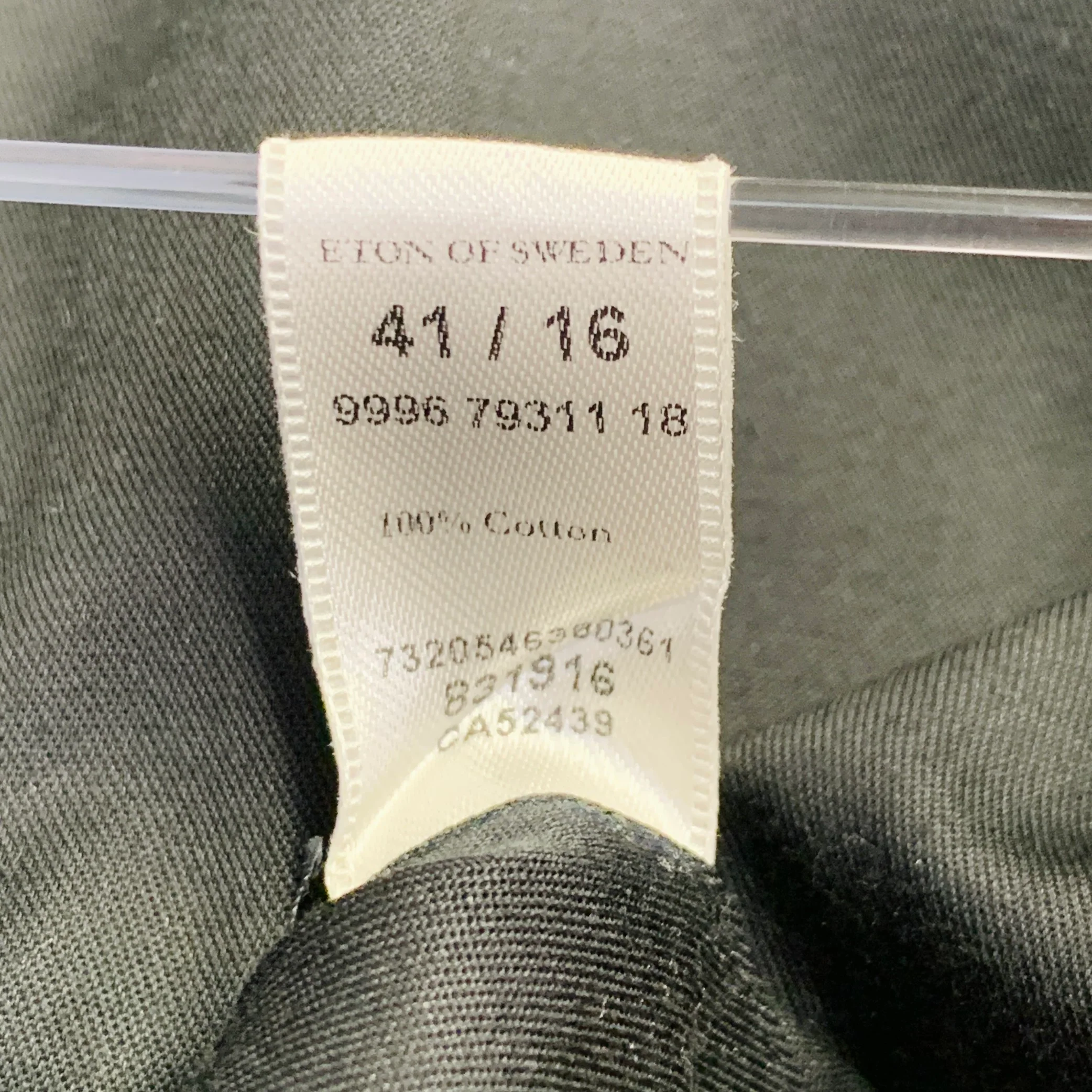 ETON Size M Black Cotton Curved Cutaway Long Sleeve Shirt - Image 7