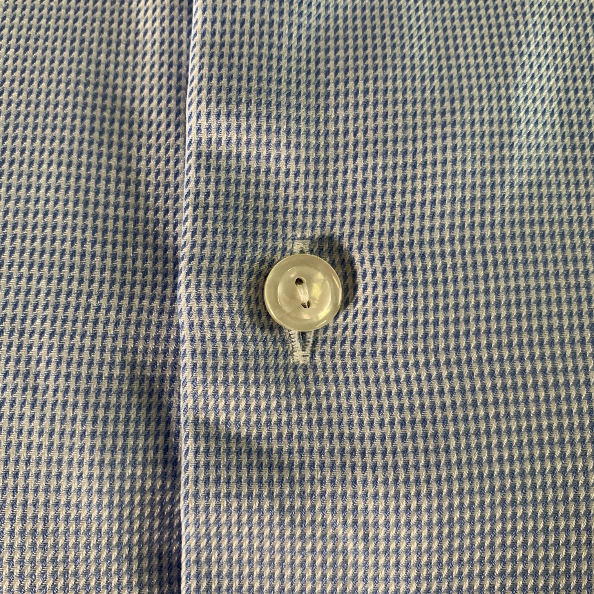 ETON Size M White Light Blue Cotton Long Sleeve Shirt - Image 2