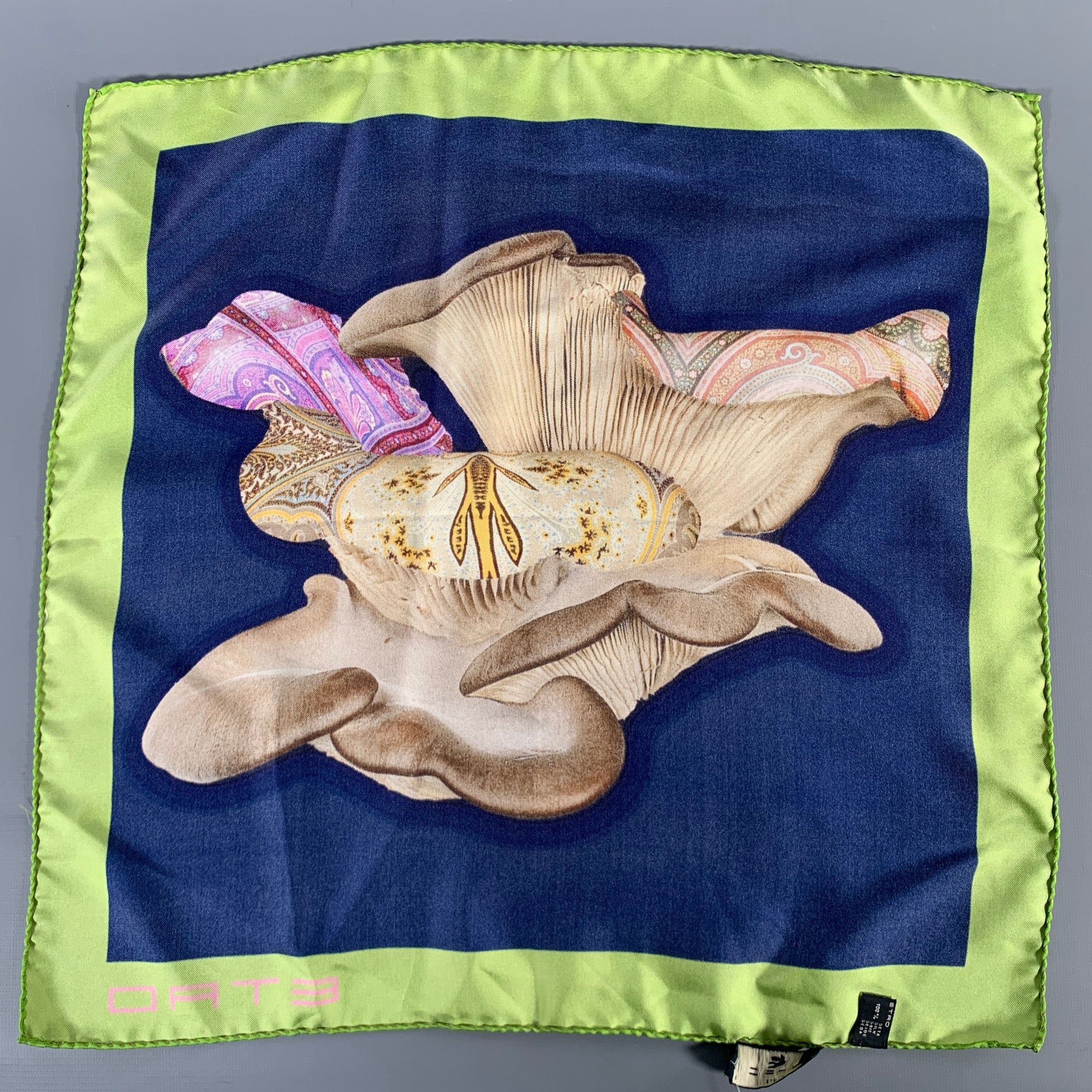 ETRO Navy Brown Silk Pocket Square - Image 4