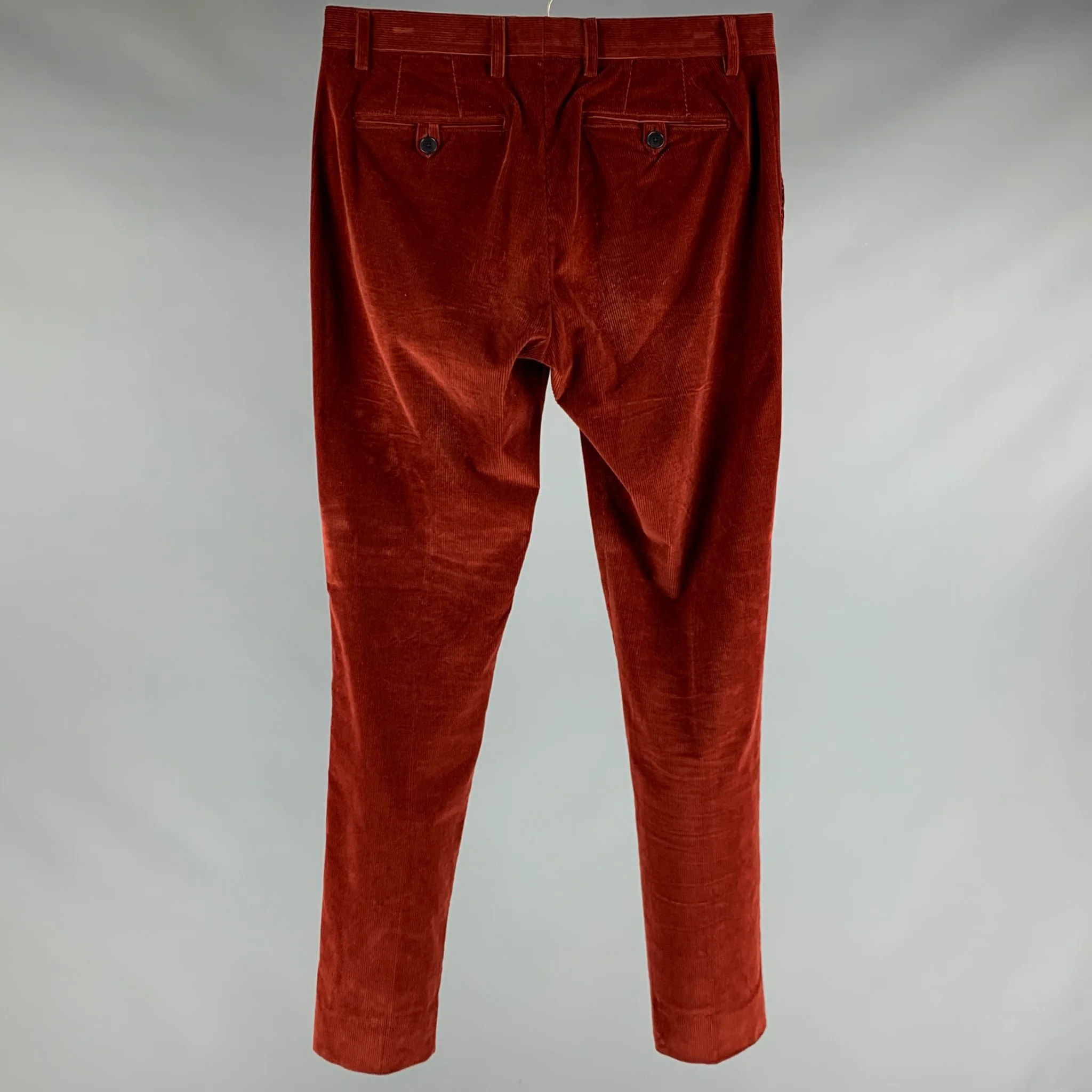 ETRO Size 30 Brick Corduroy Cotton Elastane Dress Pants - Image 2