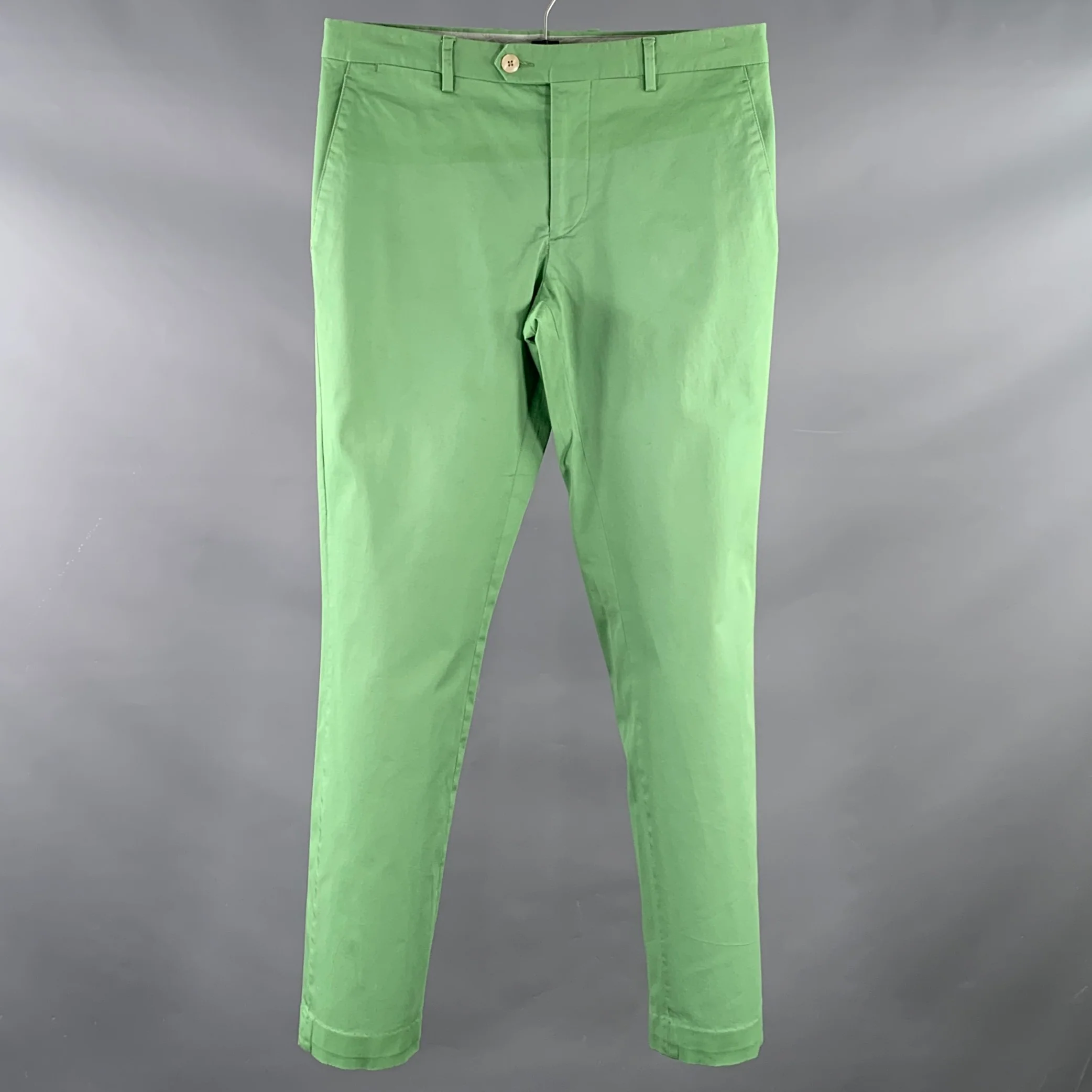 ETRO Size 30 Green Cotton Blend Zip Fly Dress Pants