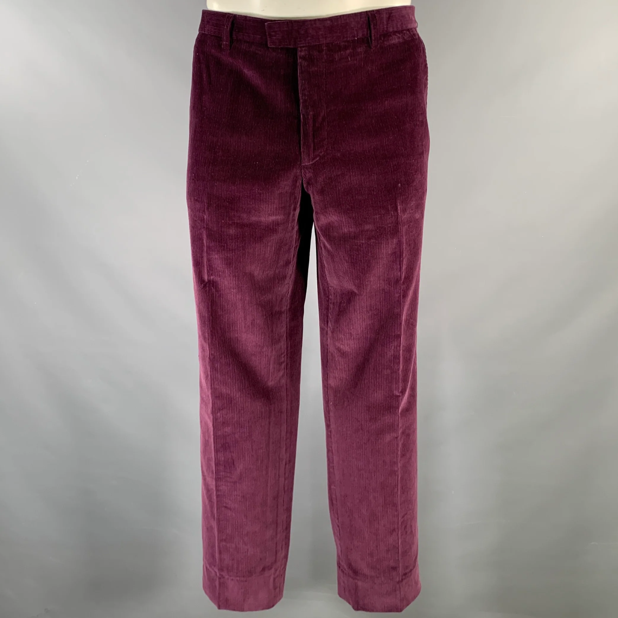 ETRO Size 36 Purple Corduroy Cotton Blend Zip Fly Dress Pants