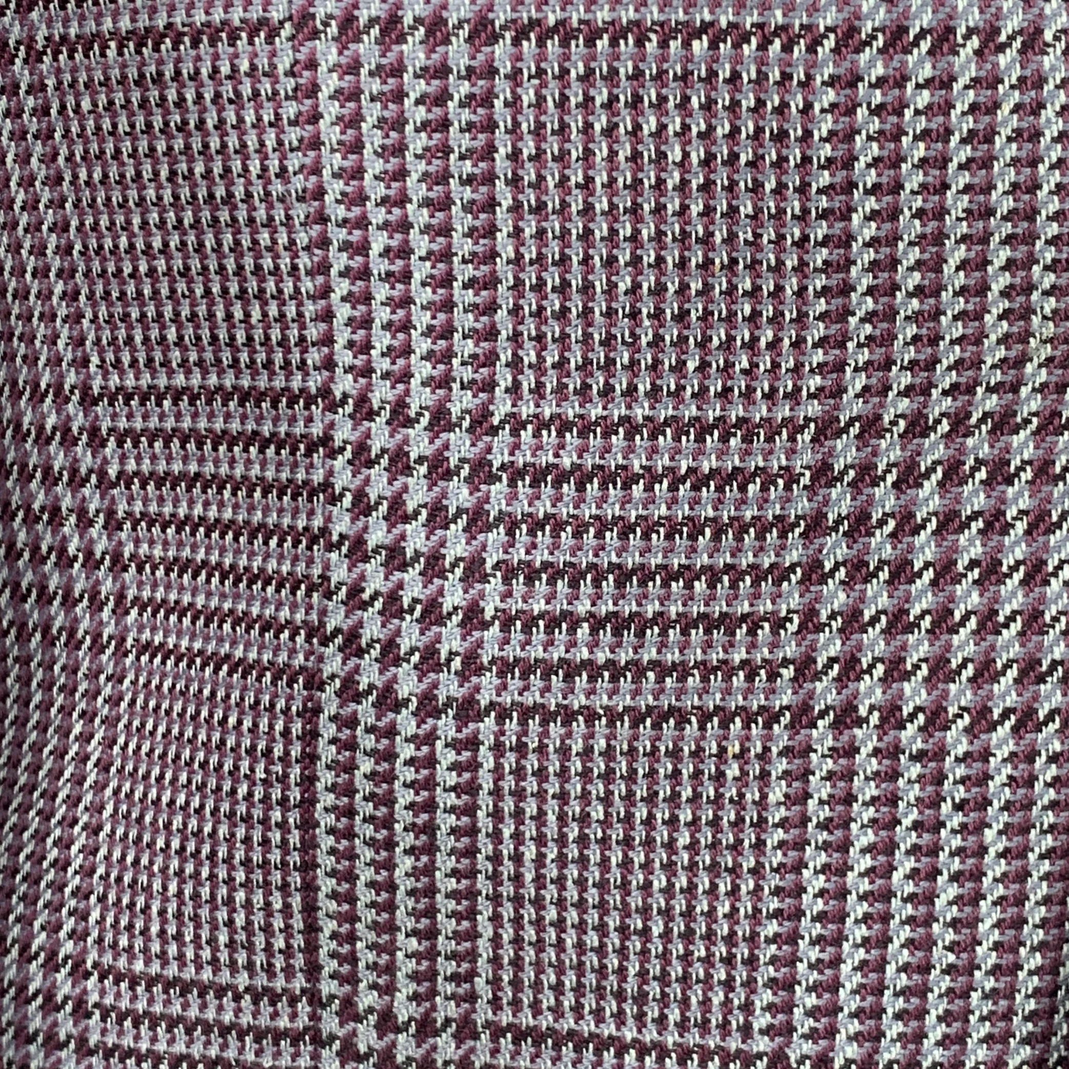 ETRO Size 40 Grey Burgundy Glenplaid Silk Cotton Slim Fit Peak Lapel Sport Coat - Image 3