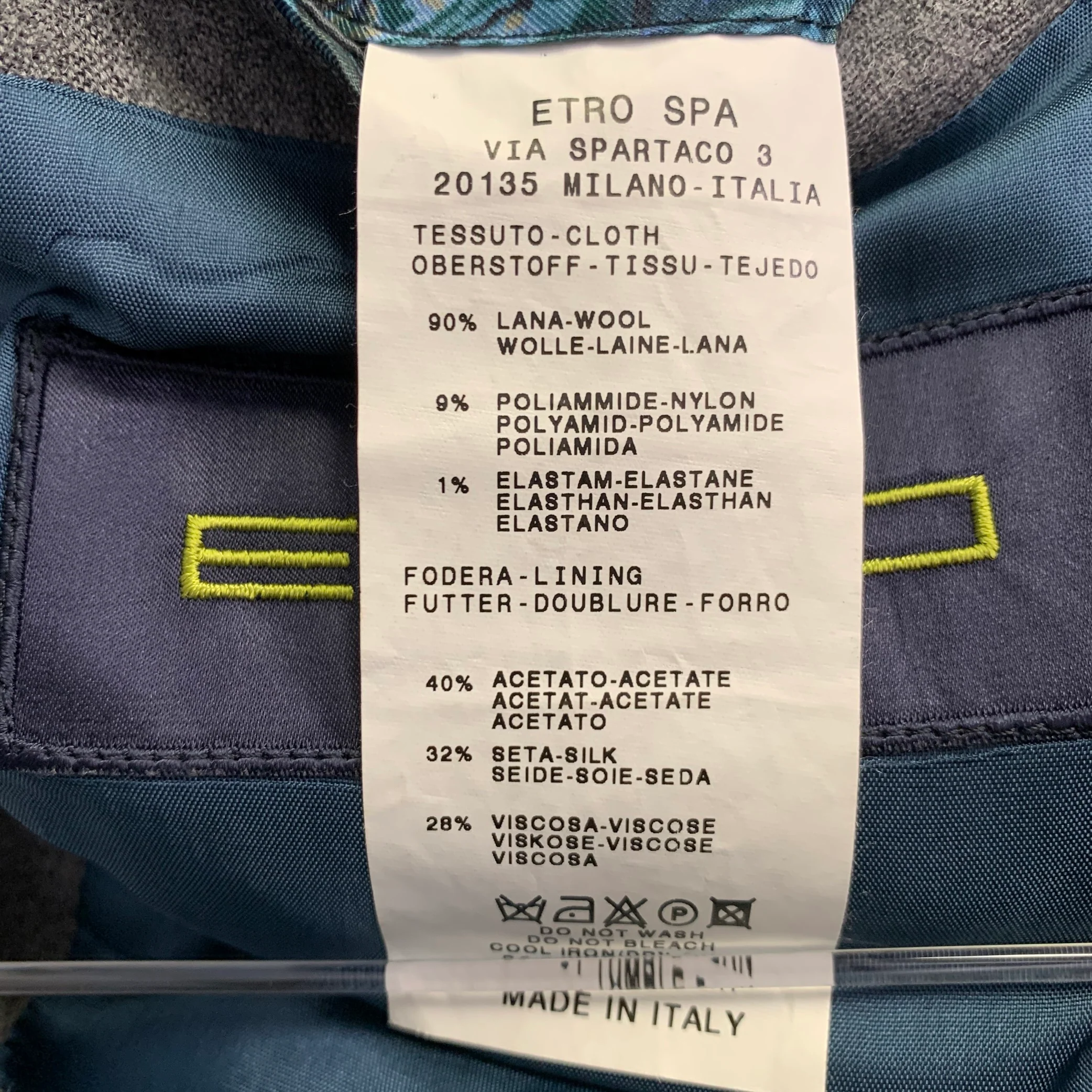 ETRO Size 42 Grey Wool Blend Paisley Trim Single Breasted Sport Coat - Image 10