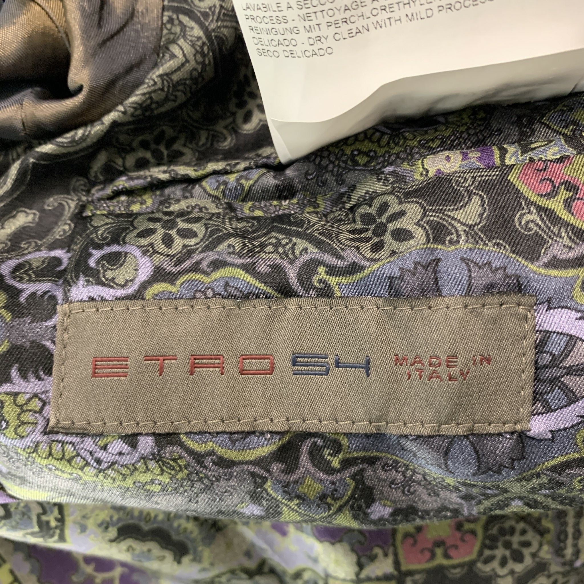 ETRO Size 44 Black Grey Paisley Wool Blend Single breasted Sport Coat - Image 7