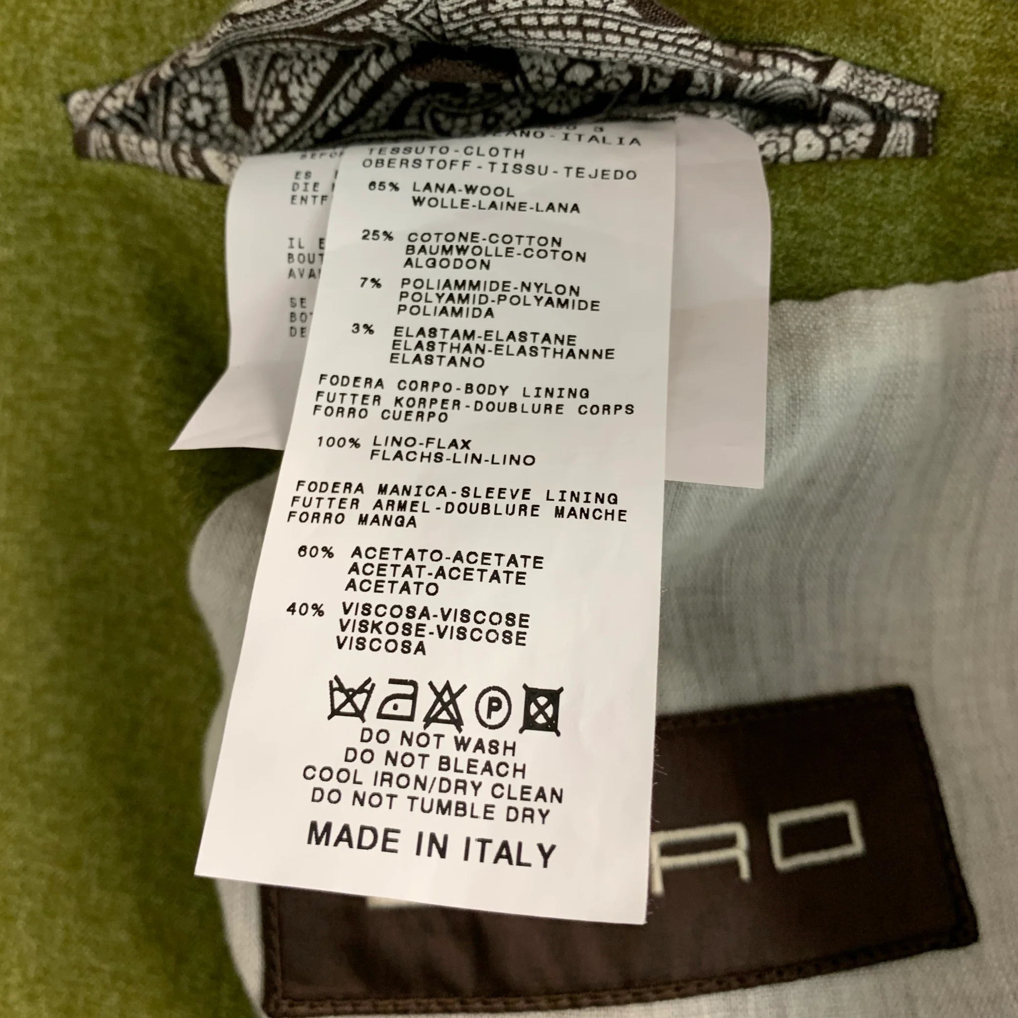 ETRO Size 44 Heather Green Wool Blend Peak Lapel Sport Coat - Image 9