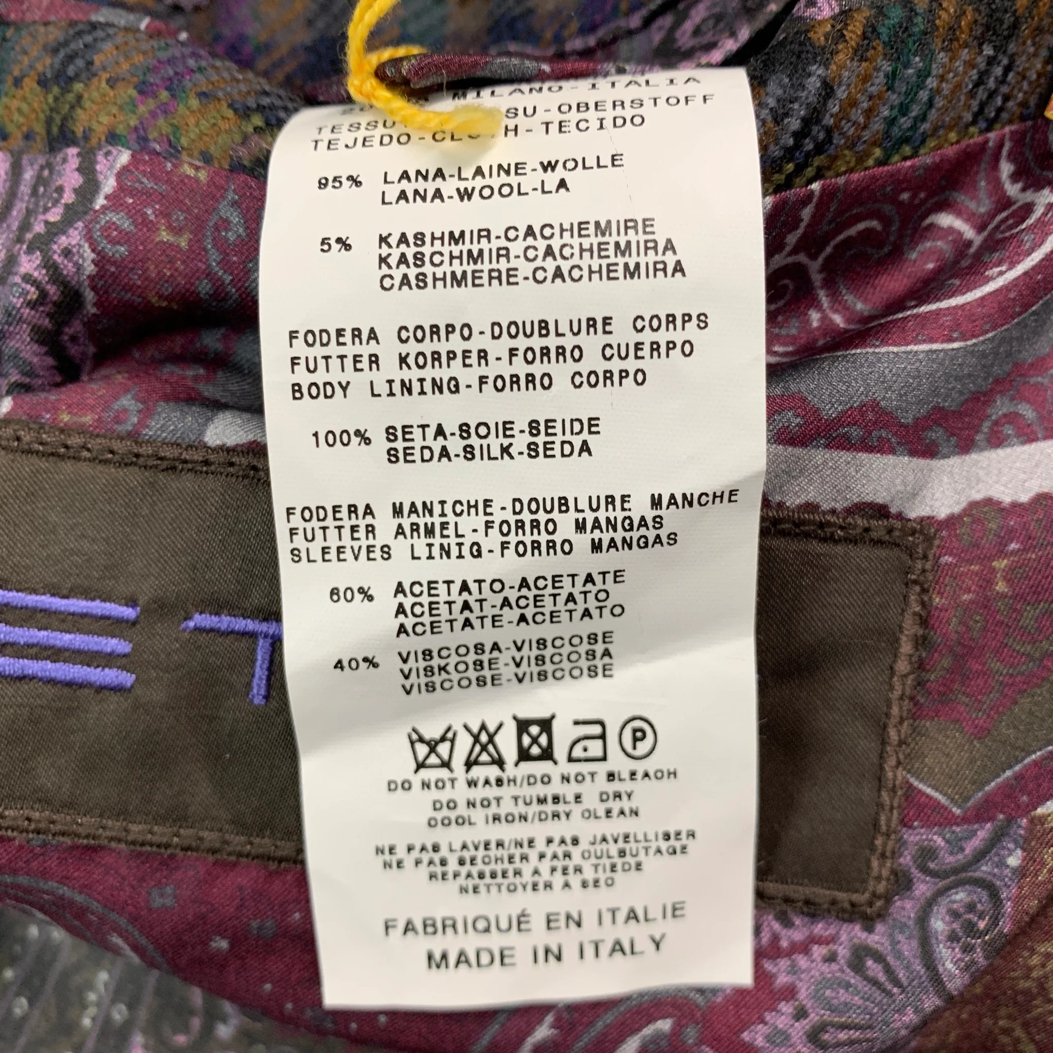ETRO Size 46 Multi-Color Purple Plaid Wool Notch Lapel Sport Coat - Image 6