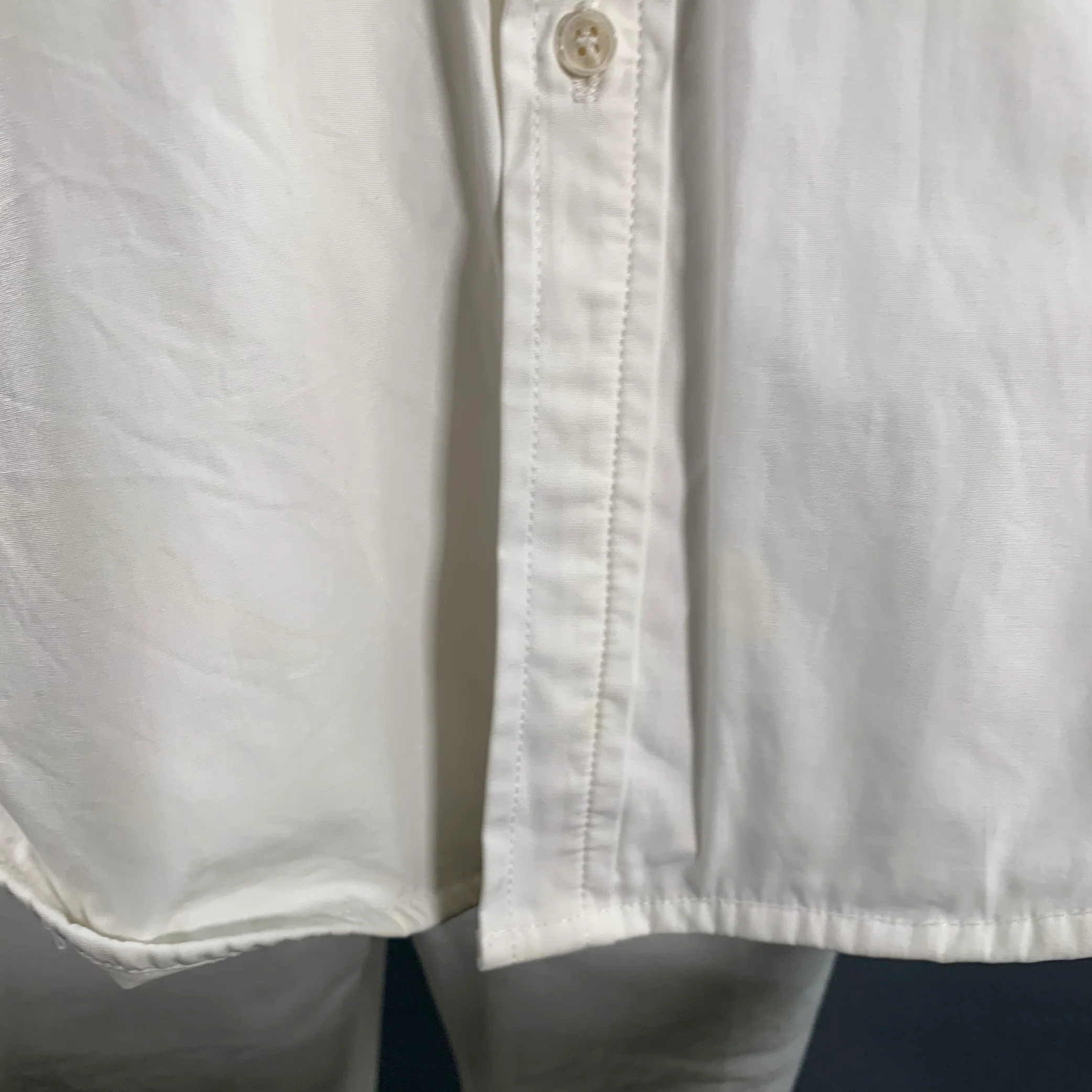EVISTUB Size L White Cotton Oversized Long Sleeve Shirt - Image 4