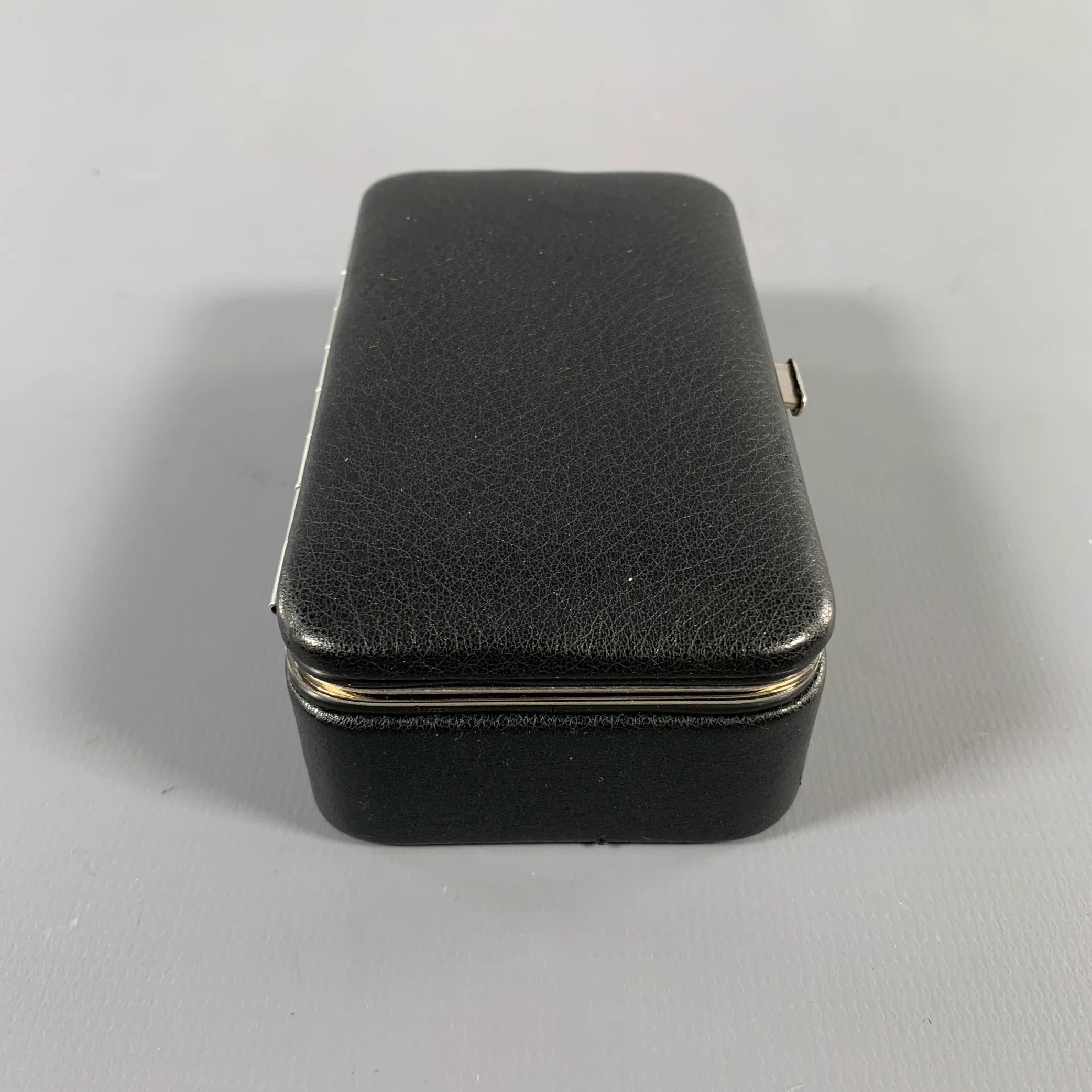 F.HAMMANN Black Silver Leather Jewelry Case Bag - Image 4