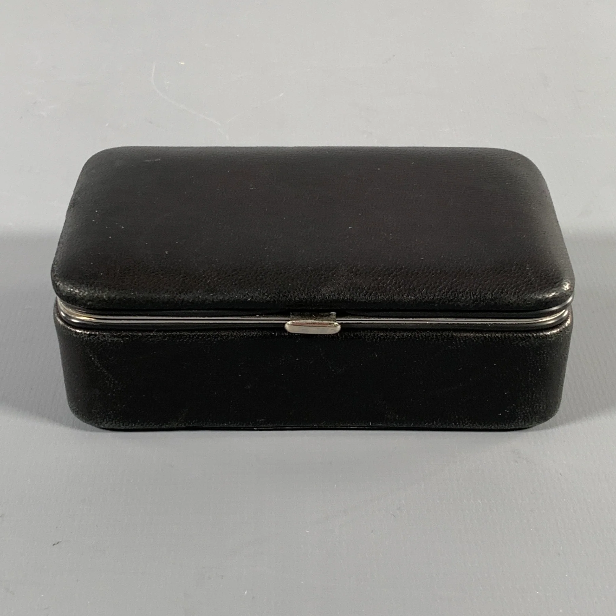 F.HAMMANN Black Silver Leather Jewelry Case Bags & Leather Goods