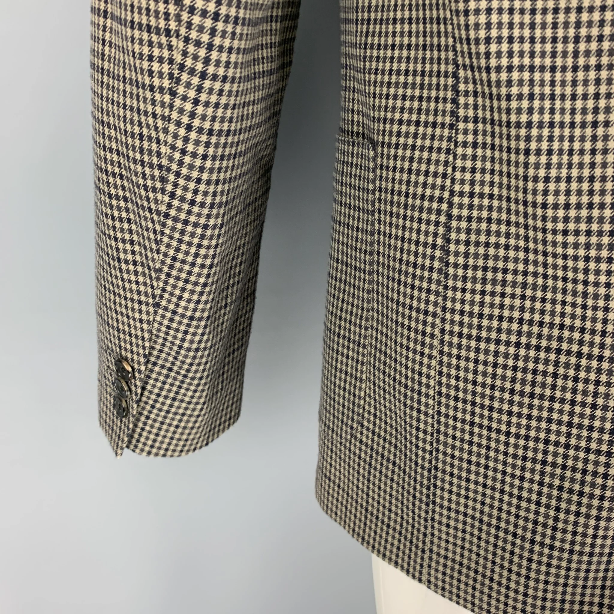 FAITH CONNEXION Size XS Brown Taupe Houndstooth Cotton Jacket - Image 5