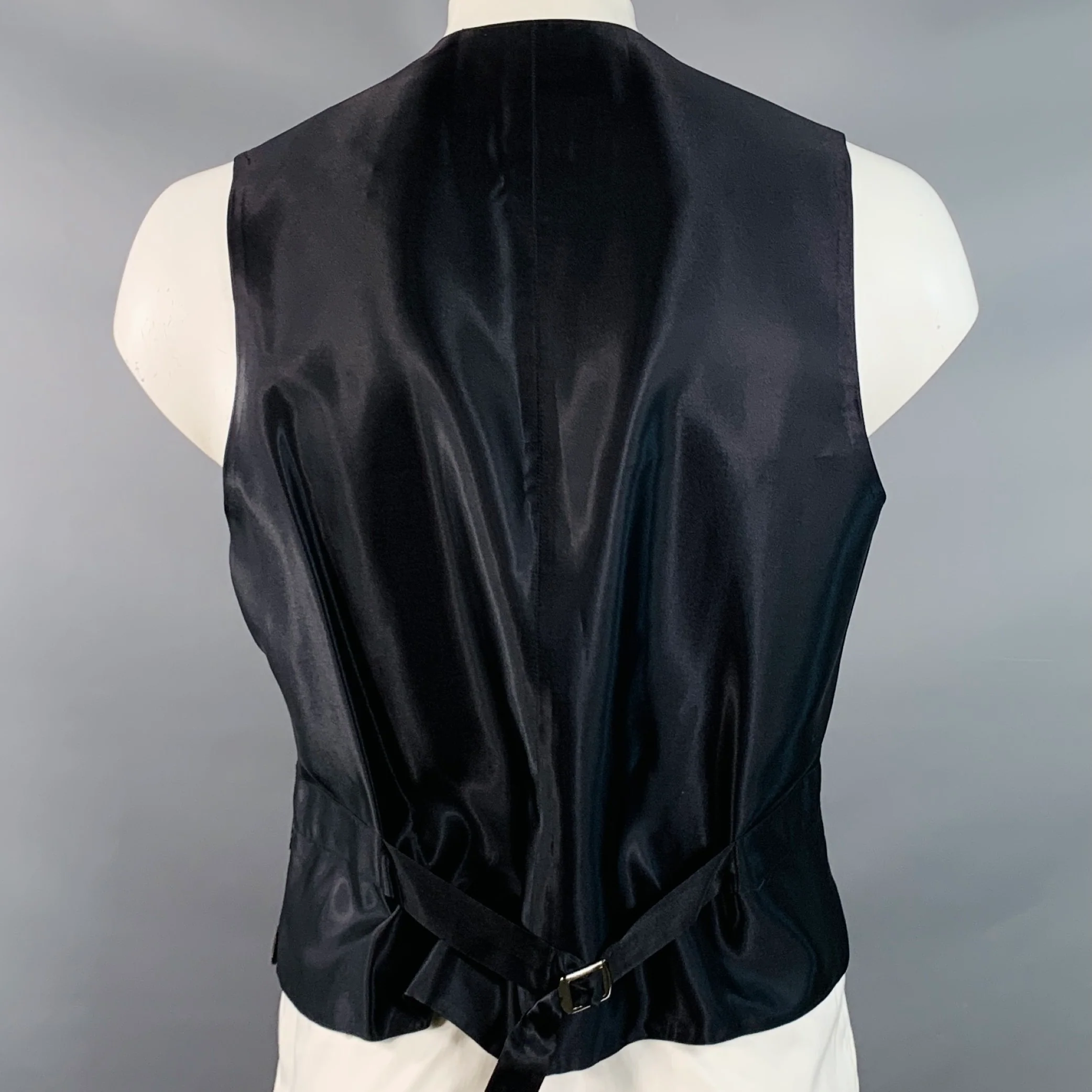 FAVOURBROOK Size 44 Brown Black Brocade Jacquard Rayon Blend Formal Vest - Image 3
