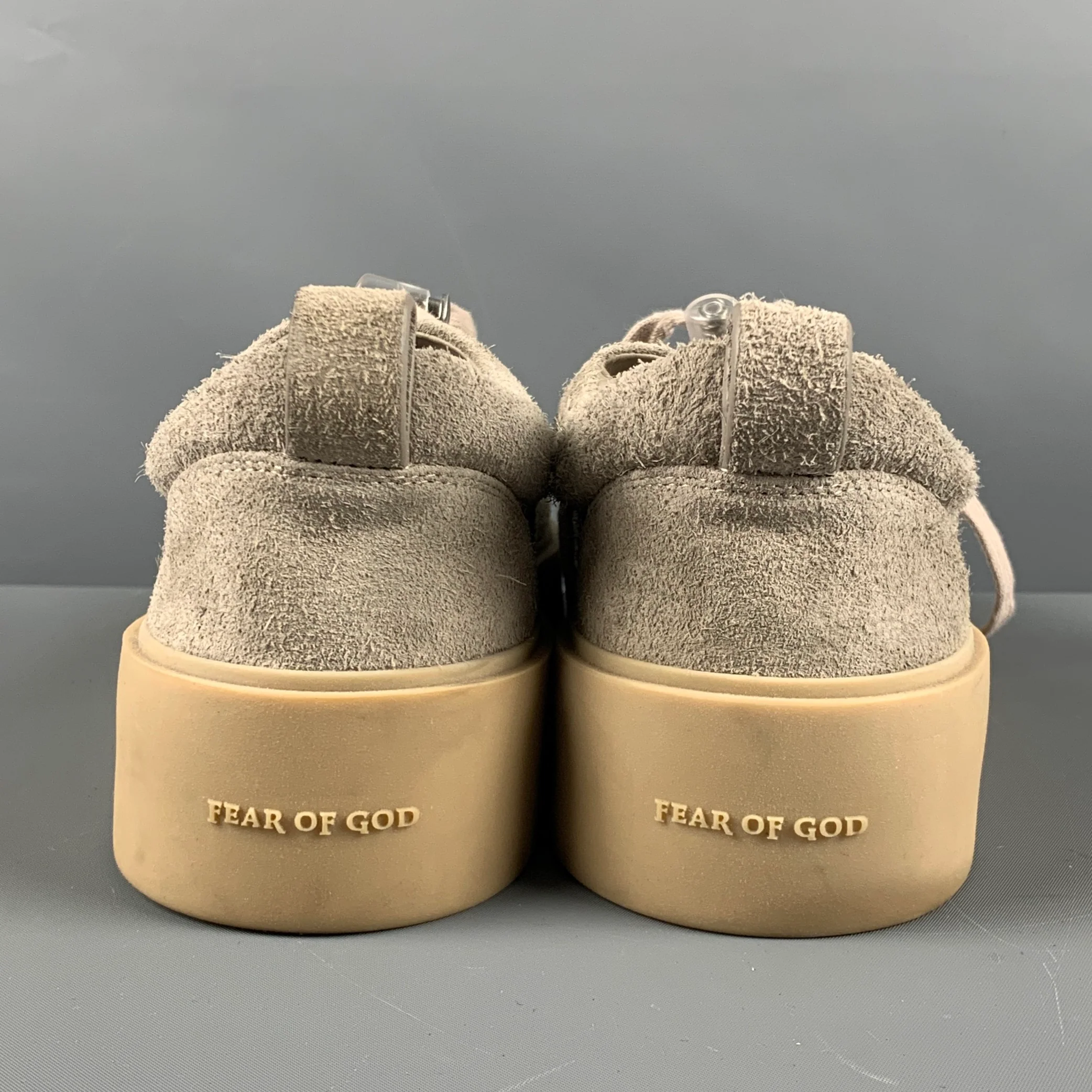 FEAR OF GOD Size 11 Grey Textured Suede Lace Up Sneakers - Image 3