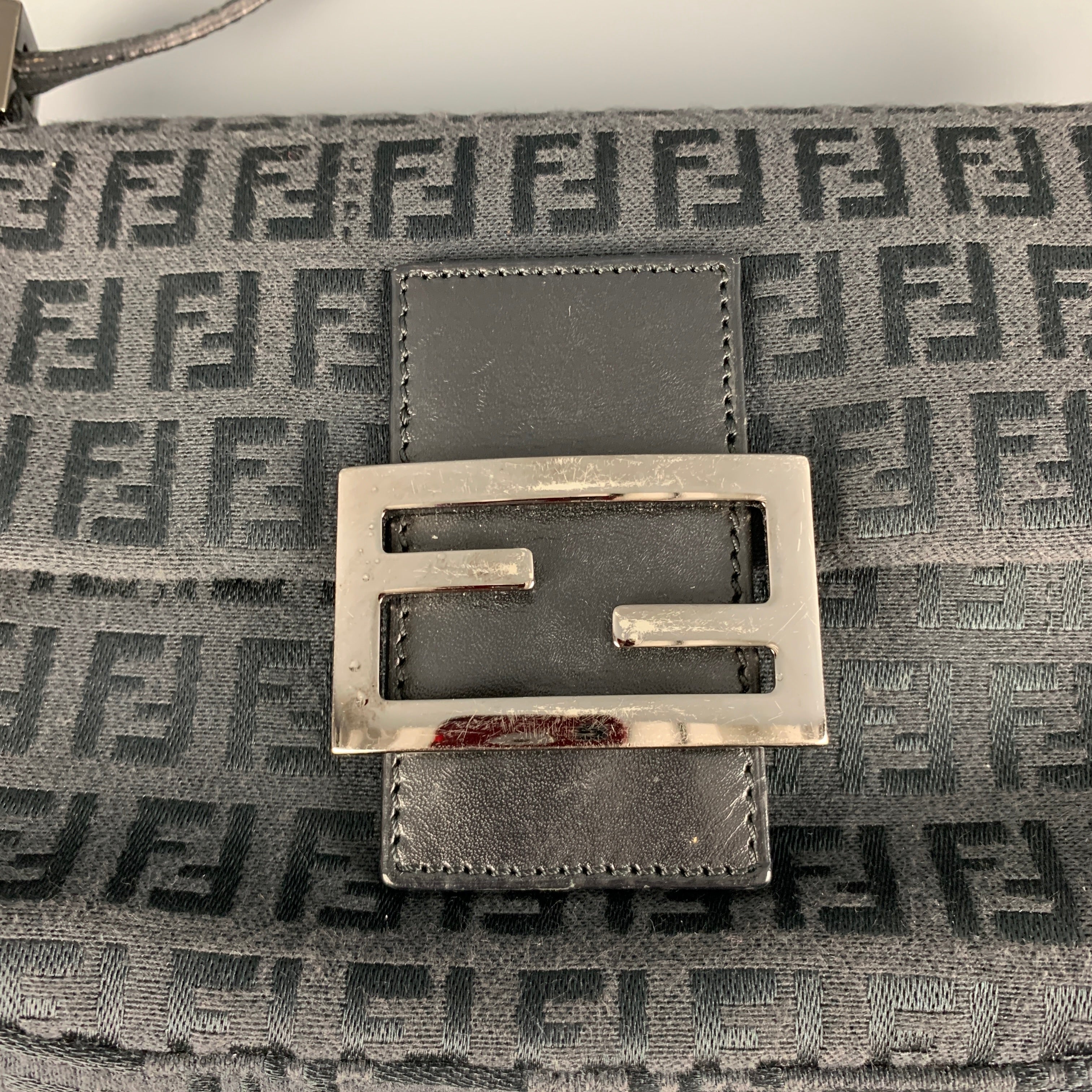 FENDI Black Monogram Handbag - Image 5