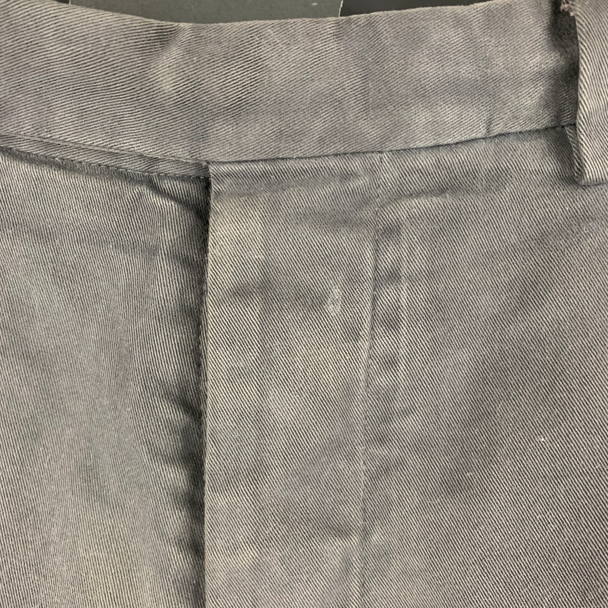 FENDI Size 30 Grey Charcoal Cotton Blend Flat Front Casual Pants - Image 8
