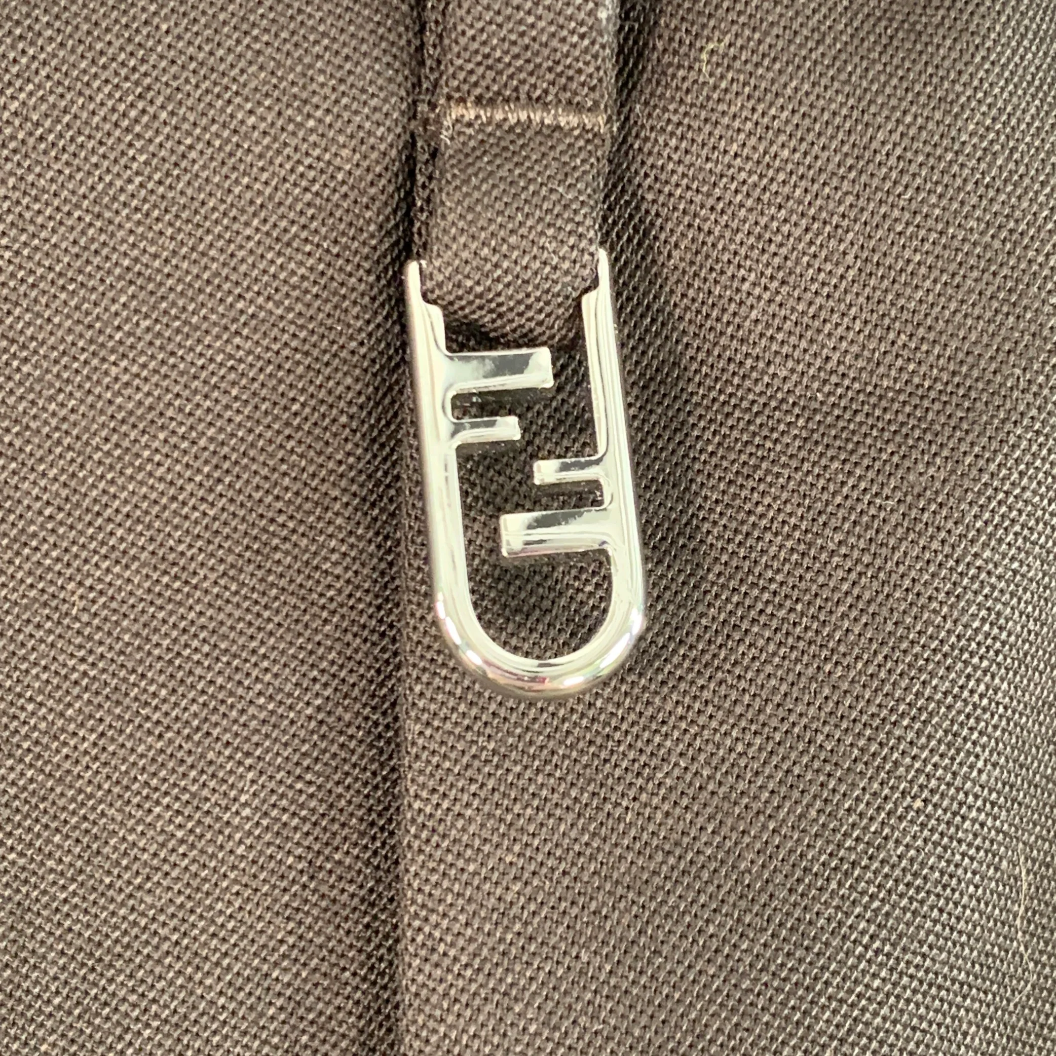 FENDI Size 36 Brown Polyester Virgin Wool Blend Pleated Elastic Waistband Dress Pants - Image 3