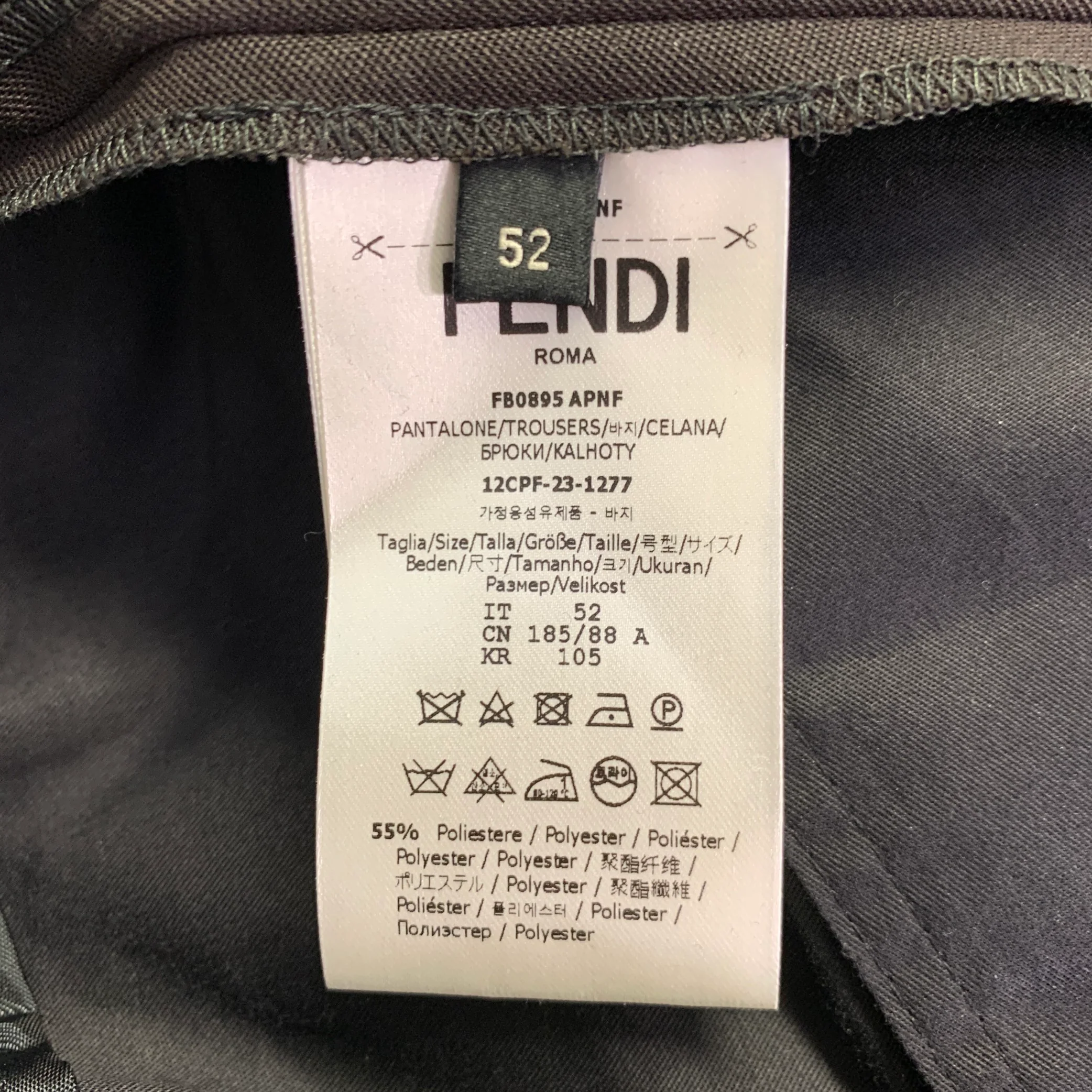 FENDI Size 36 Brown Polyester Virgin Wool Blend Pleated Elastic Waistband Dress Pants - Image 6