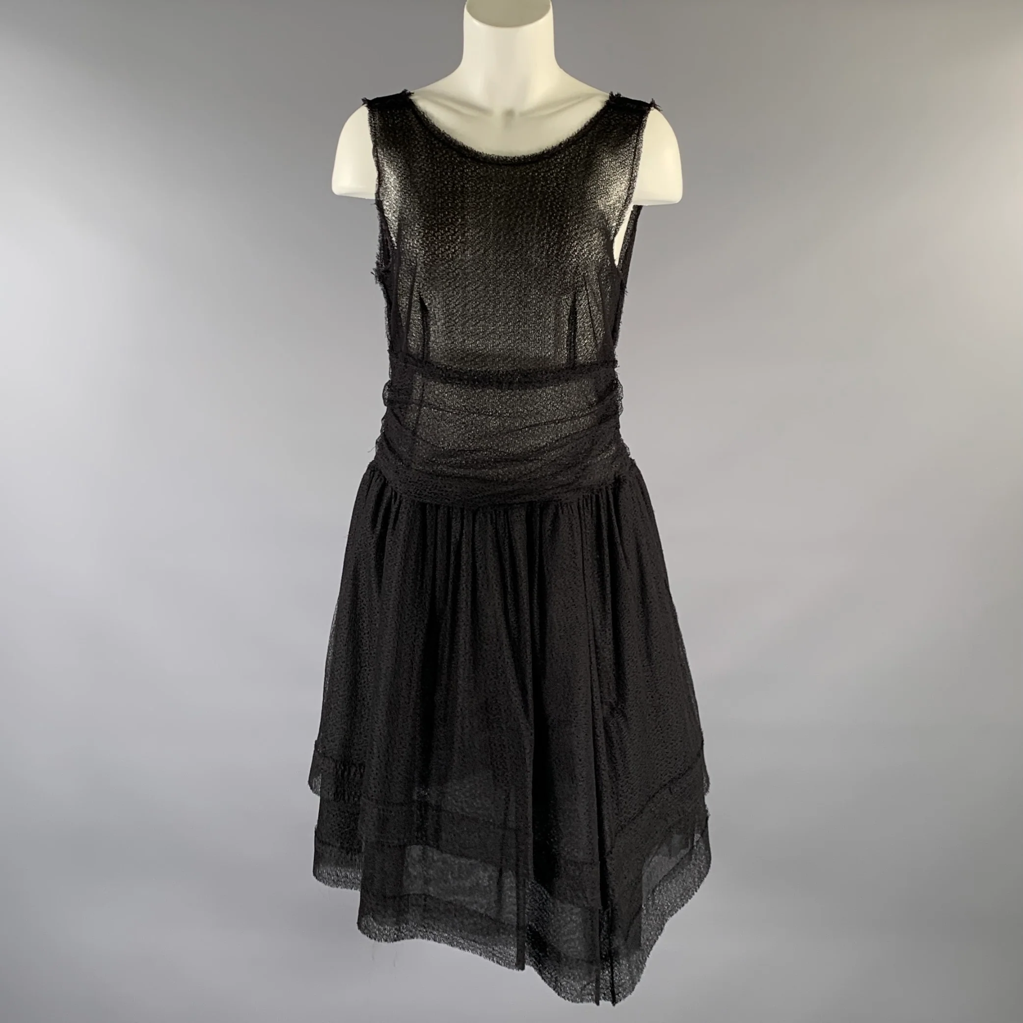 FENDI Size S Black ca0055499 A-Line Knee-Length Dress