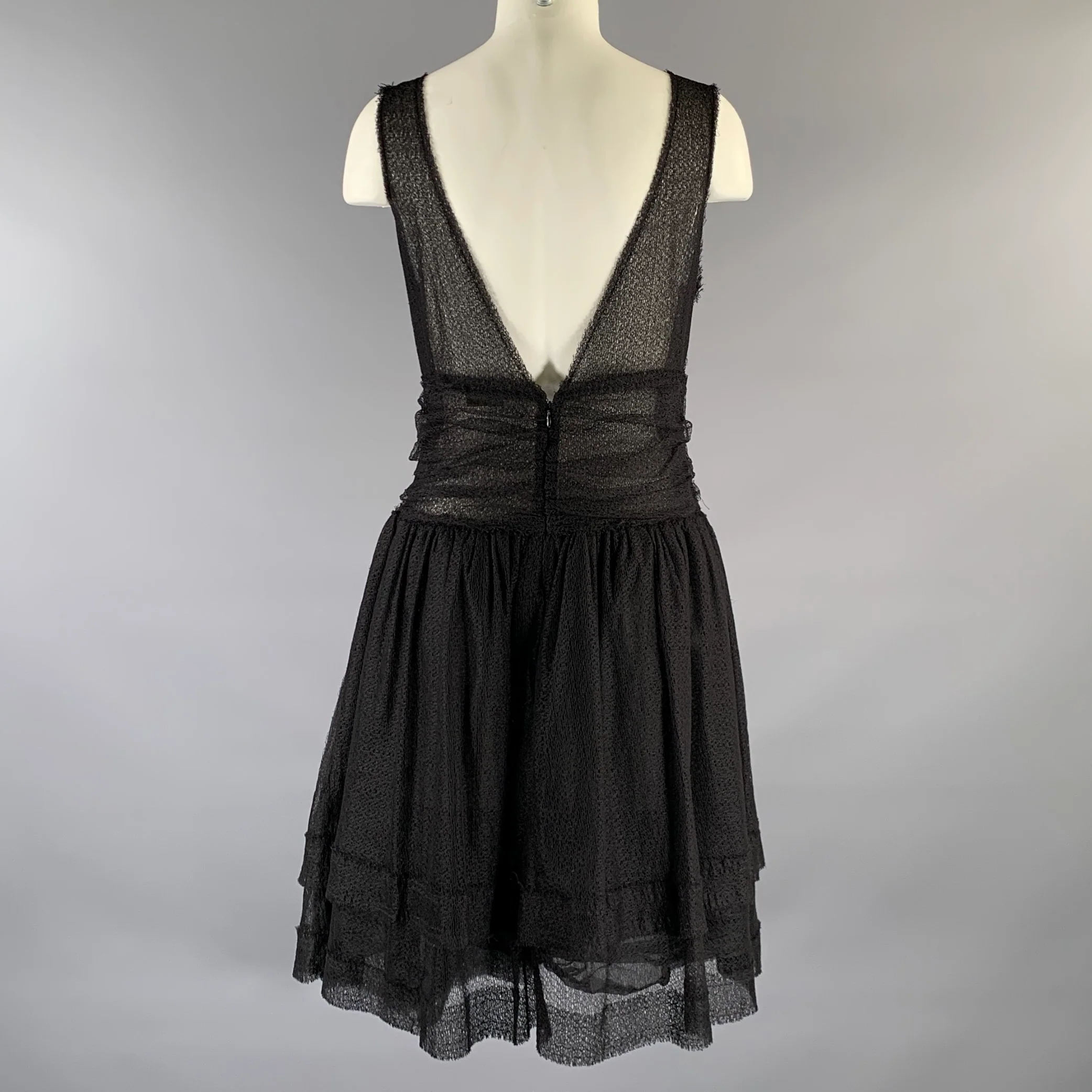 FENDI Size S Black ca0055499 A-Line Knee-Length Dress - Image 4