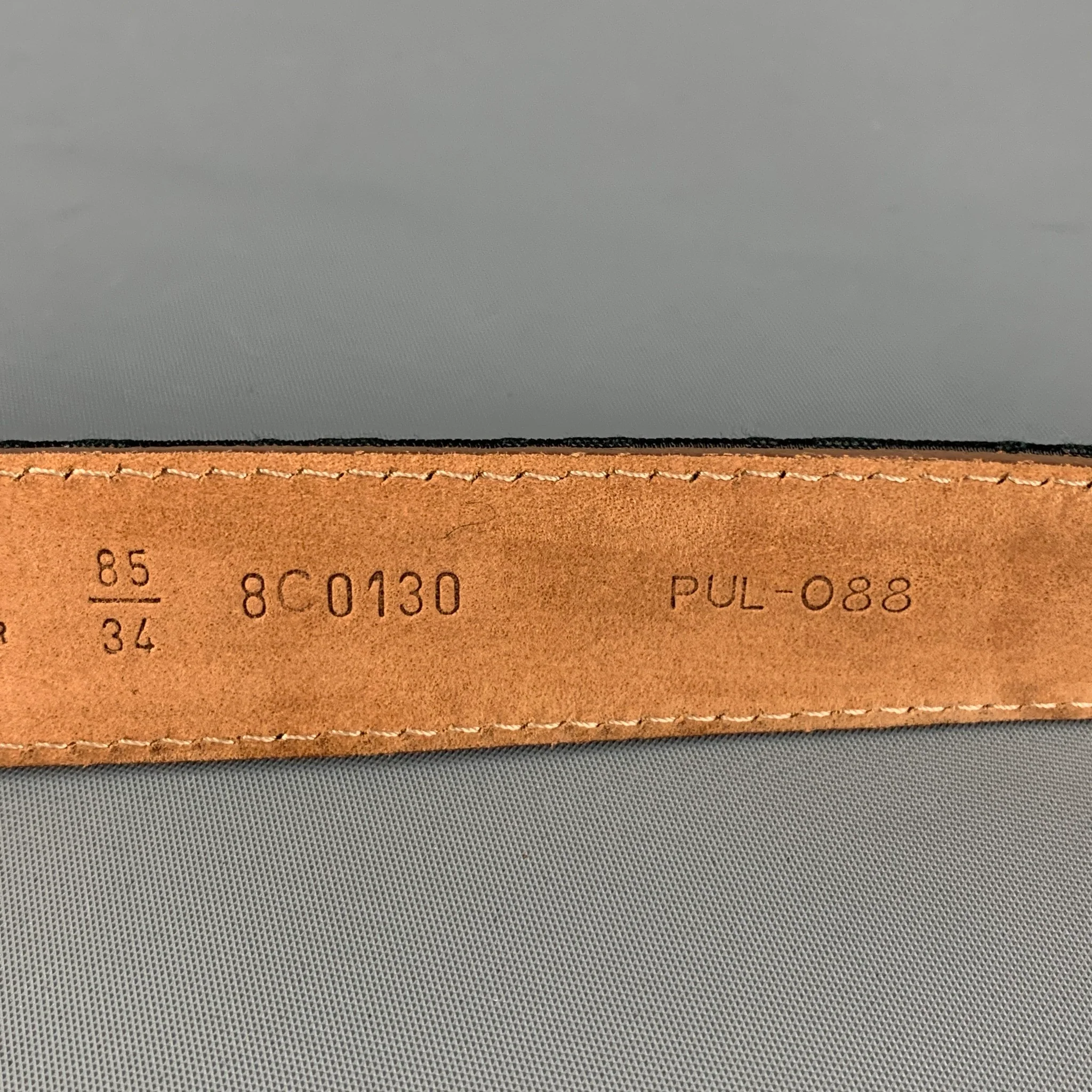 FENDI Waist Size M Black Monogram Canvas Leather Belt - Image 6
