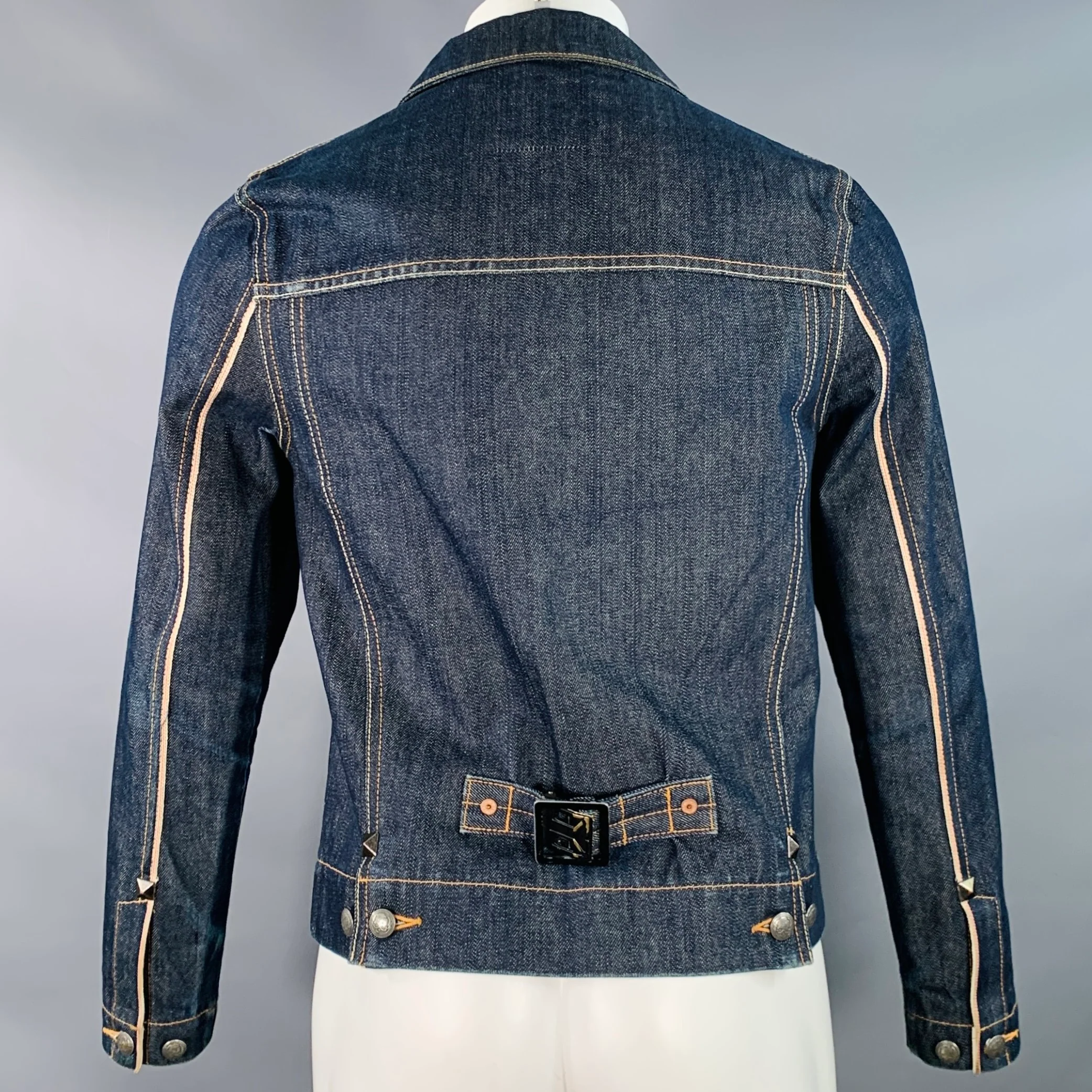 FIBEROPS Size S Blue Indigo Contrast Stitch Cotton Jacket - Image 4