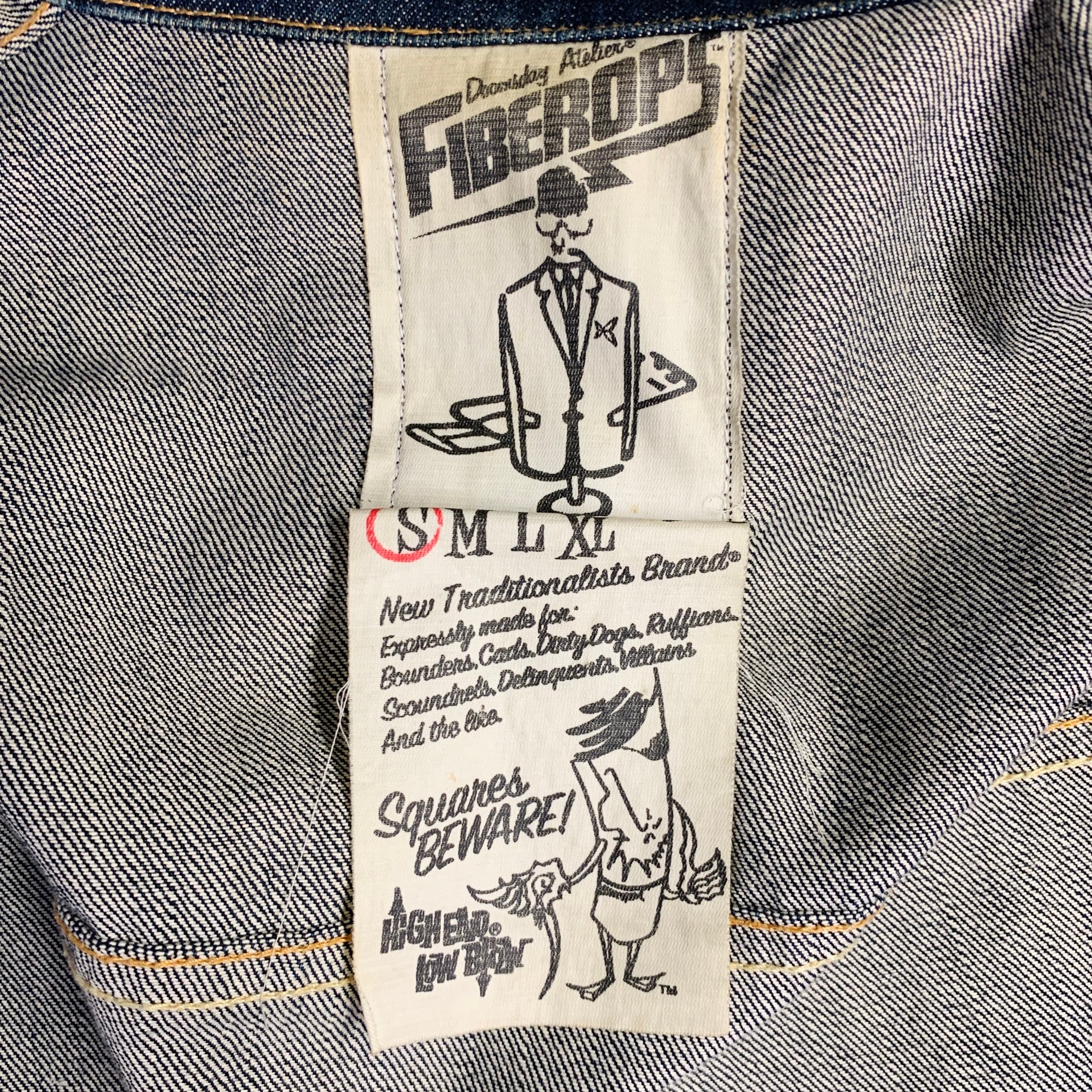 FIBEROPS Size S Blue Indigo Contrast Stitch Cotton Jacket - Image 7