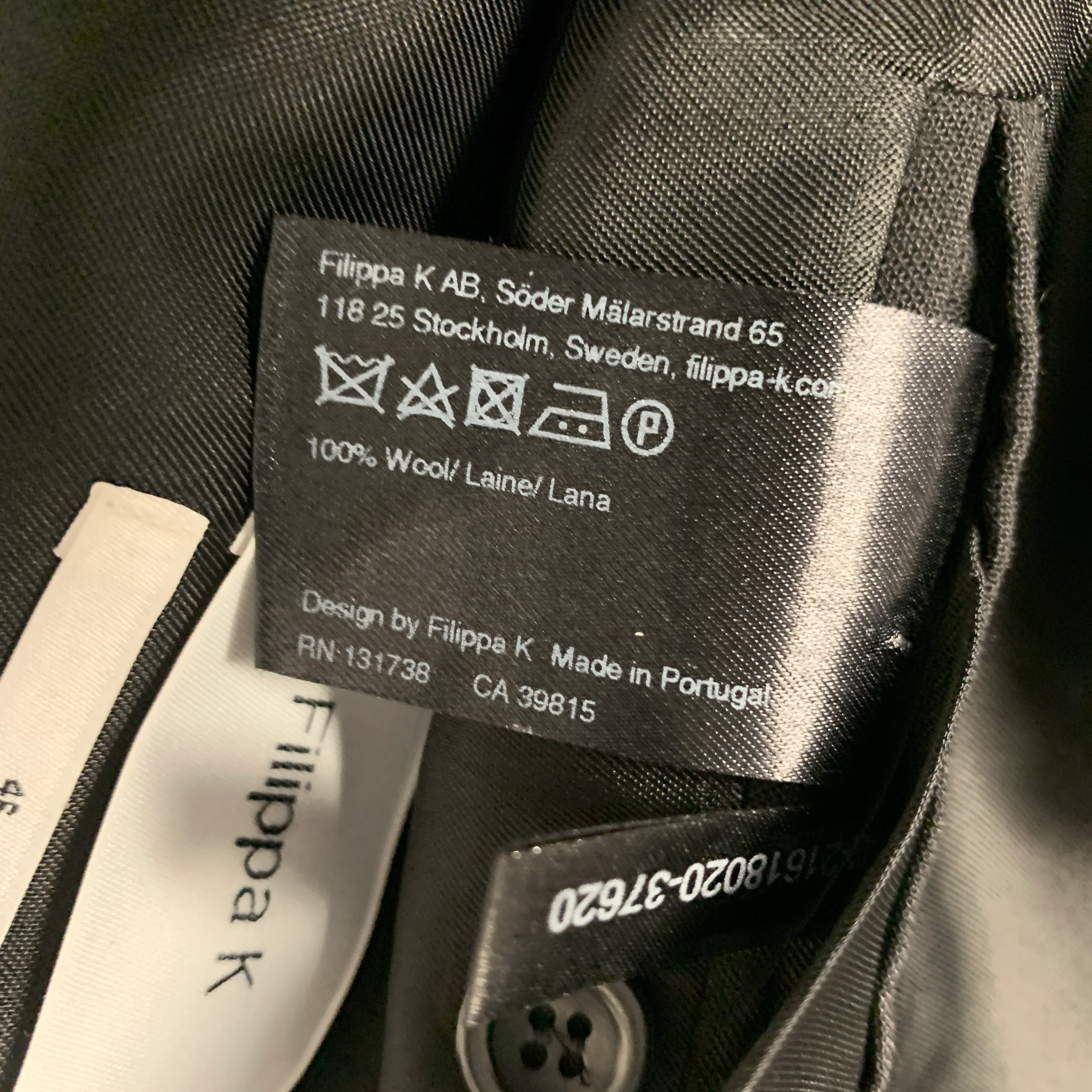 FILIPPA K Size 36 Black Polyester Notch Lapel Suit - Image 10